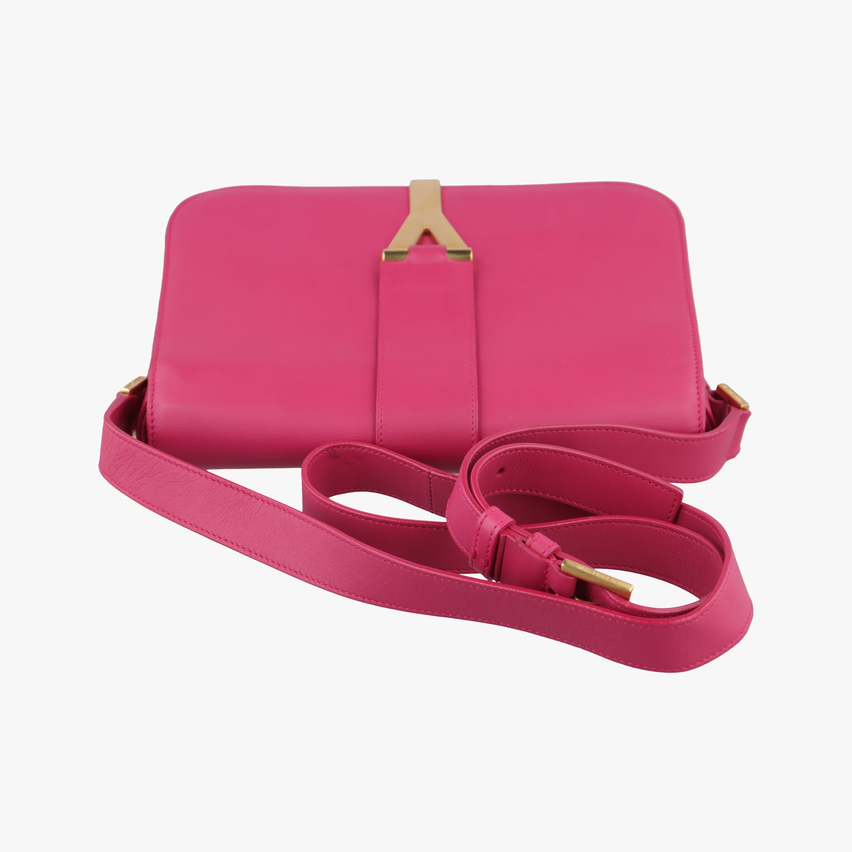 Pre-owned Yves Saint Laurent Y Ligne Pink Leather 311214 shoulderbag | stylenewstar