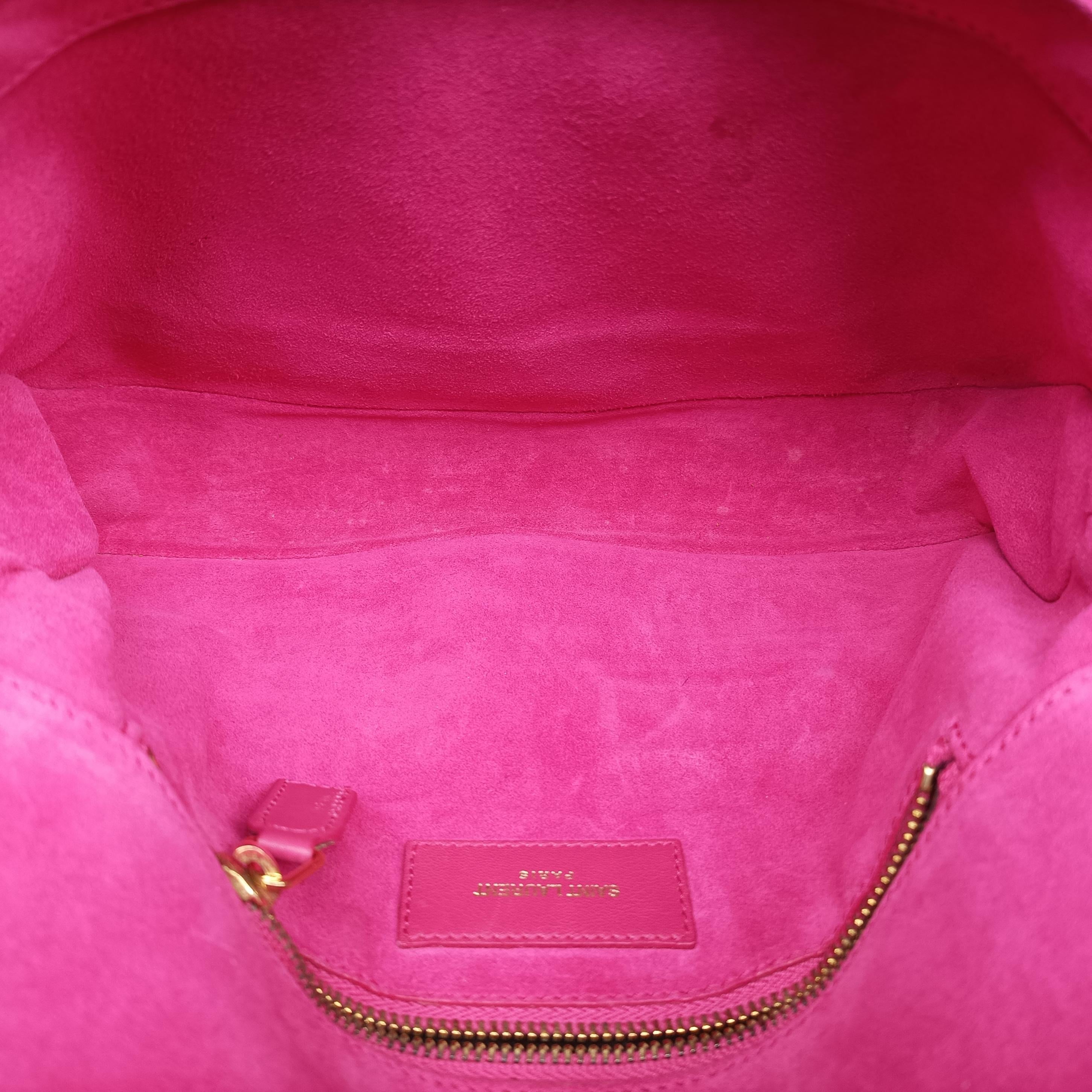 Pre-owned Yves Saint Laurent Y Ligne Pink Leather 311214 shoulderbag | stylenewstar
