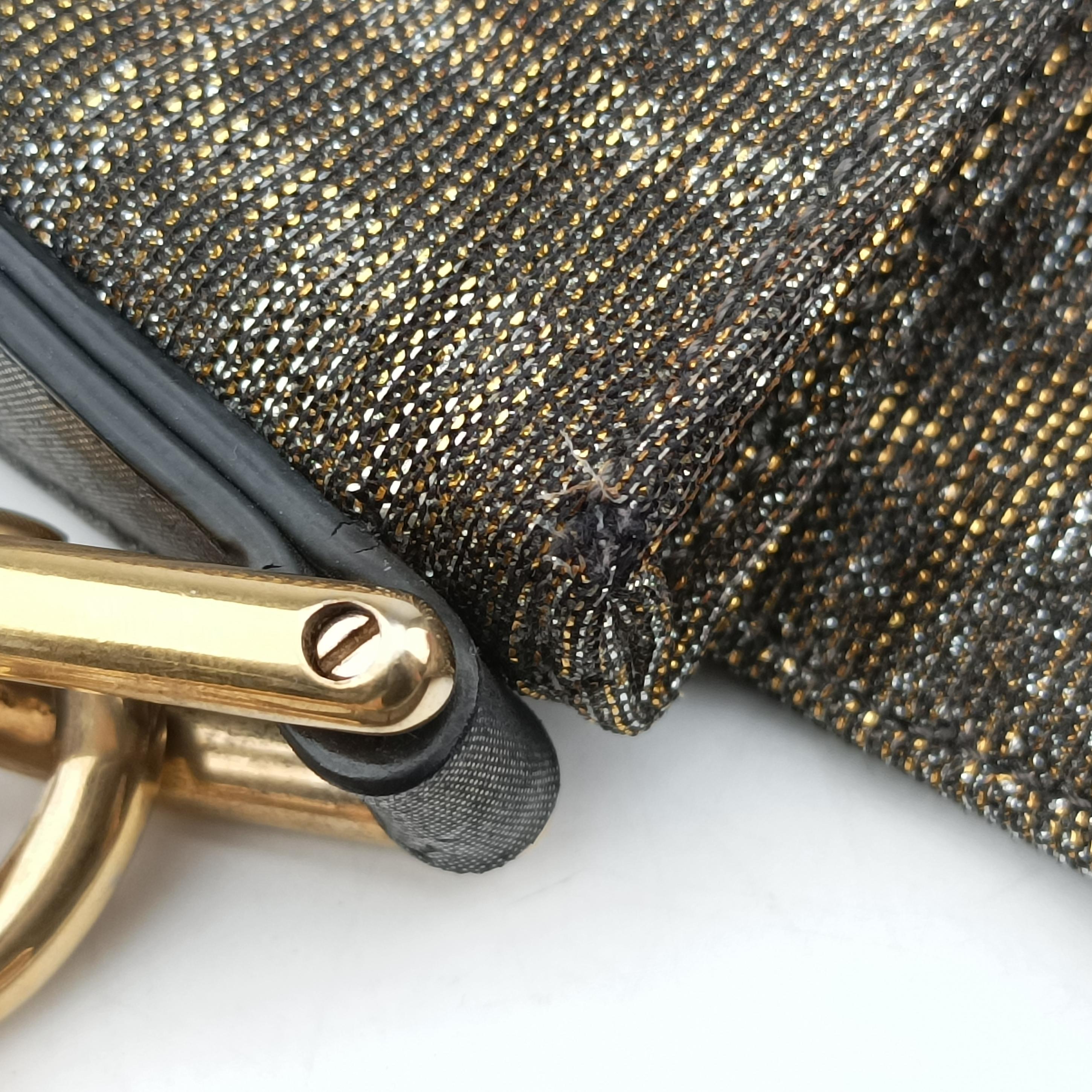 Pre-owned Fendi Mia Flap Golden Canvas 8BT163 shoulderbag | stylenewstar