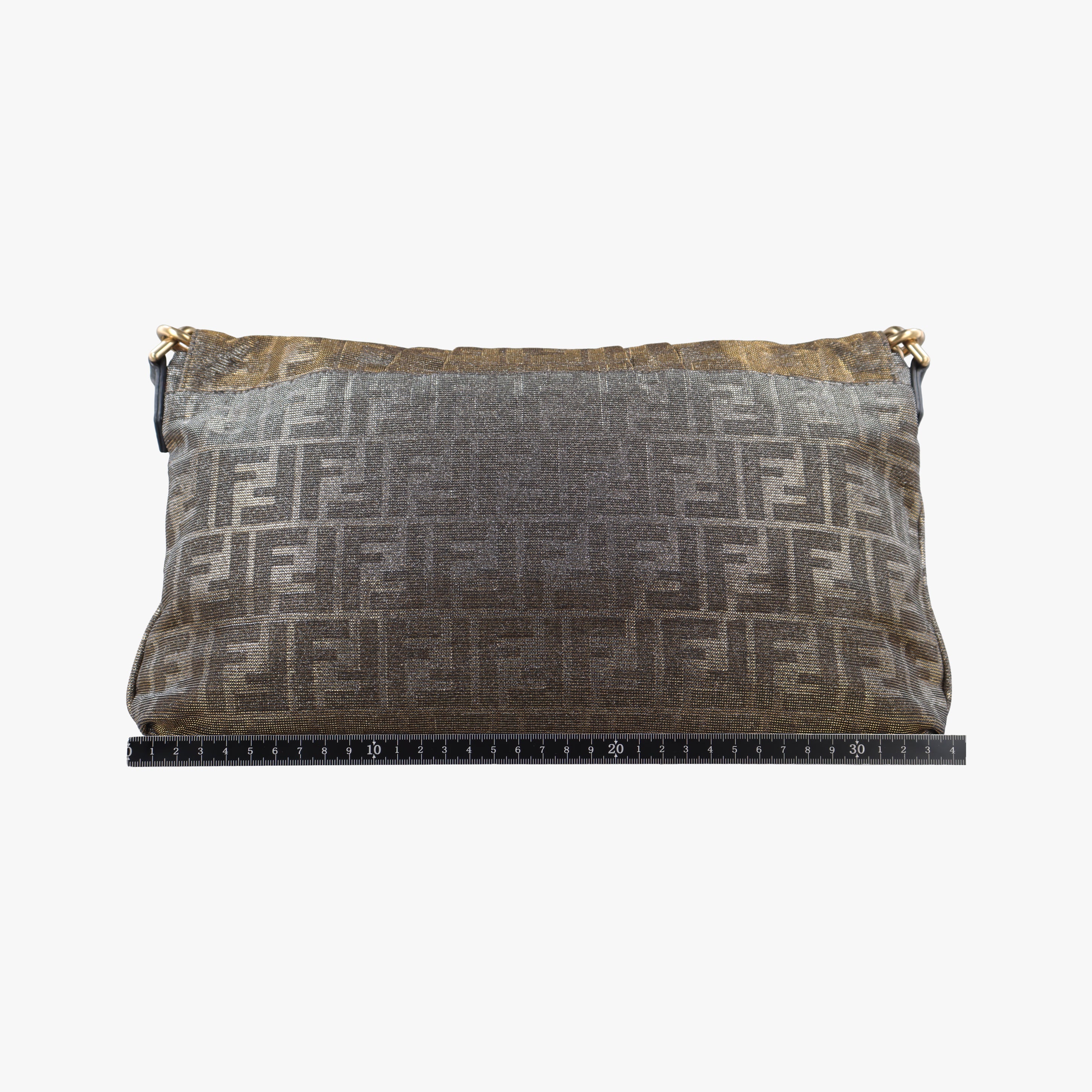 Pre-owned Fendi Mia Flap Golden Canvas 8BT163 shoulderbag | stylenewstar