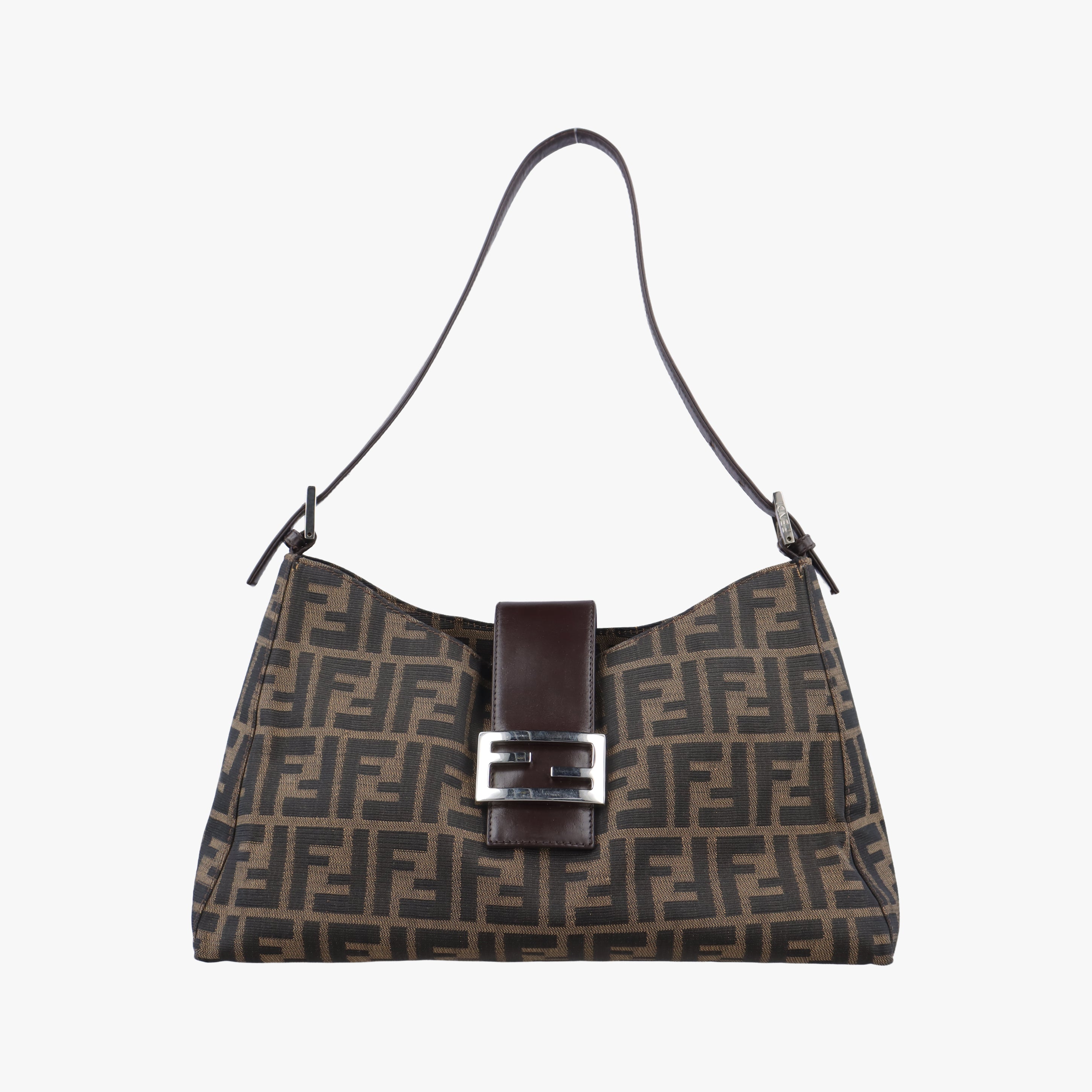 Pre-owned Fendi Mamma Baguette Brown canvas×leather 091611 shoulderbag | stylenewstar