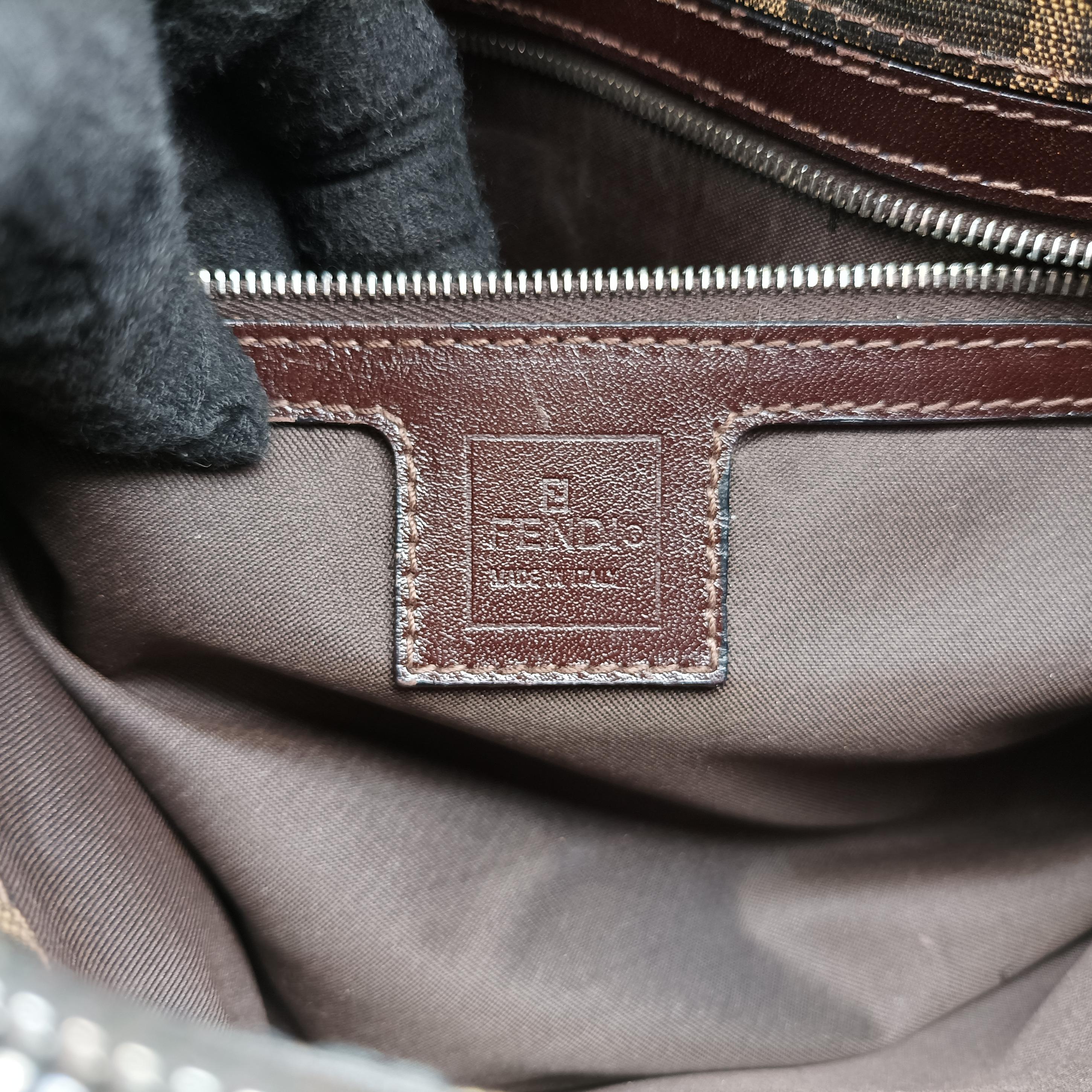 Pre-owned Fendi Mamma Baguette Brown canvas×leather 091611 shoulderbag | stylenewstar