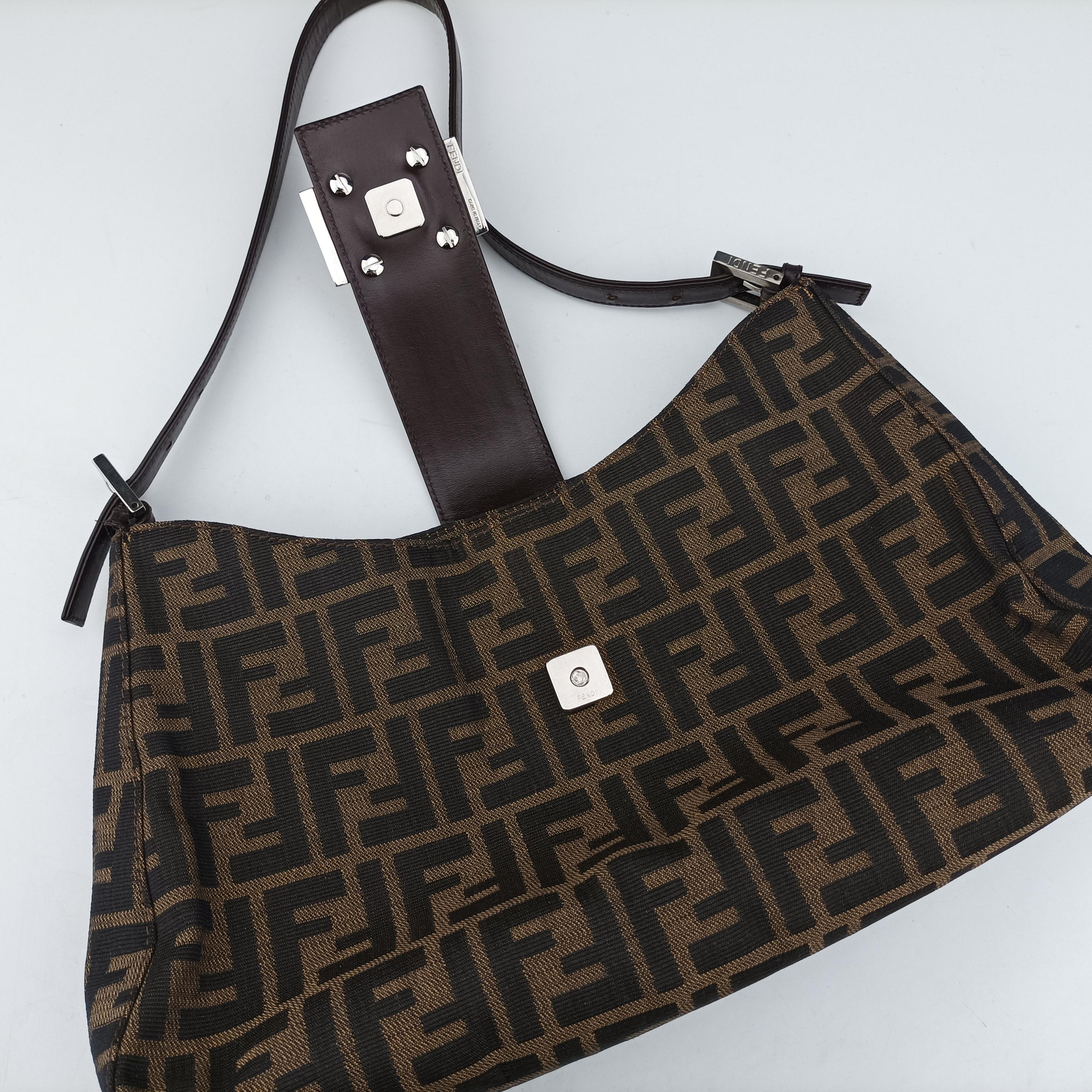 Pre-owned Fendi Mamma Baguette Brown canvas×leather 091611 shoulderbag | stylenewstar