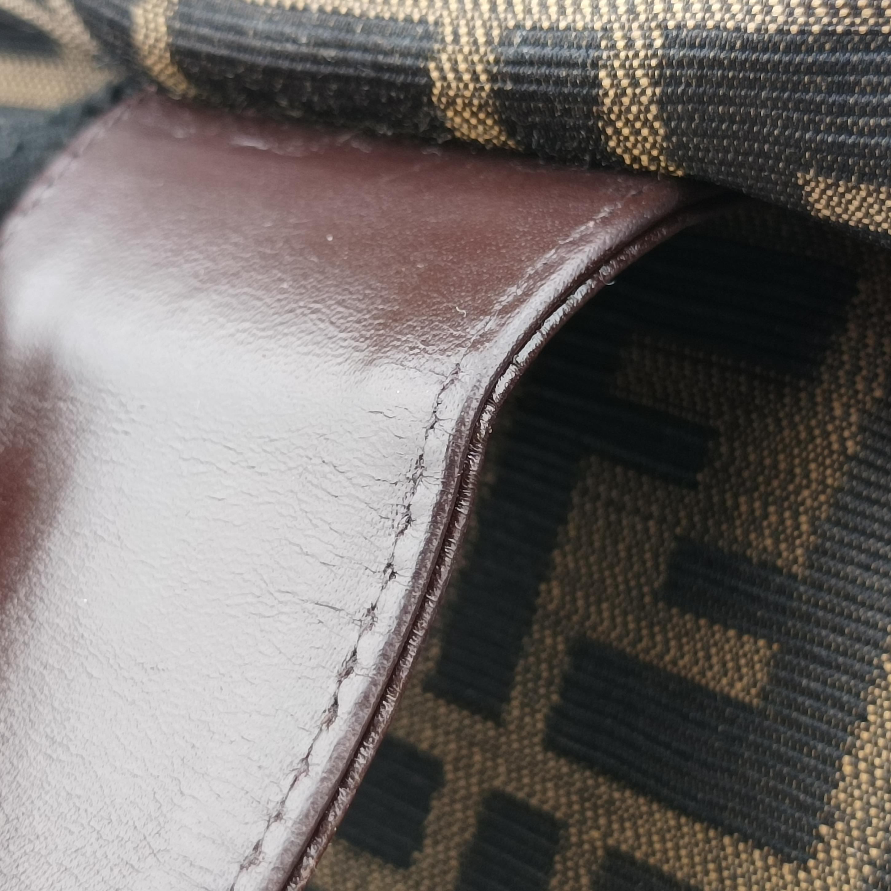 Pre-owned Fendi Mamma Baguette Brown canvas×leather 091611 shoulderbag | stylenewstar