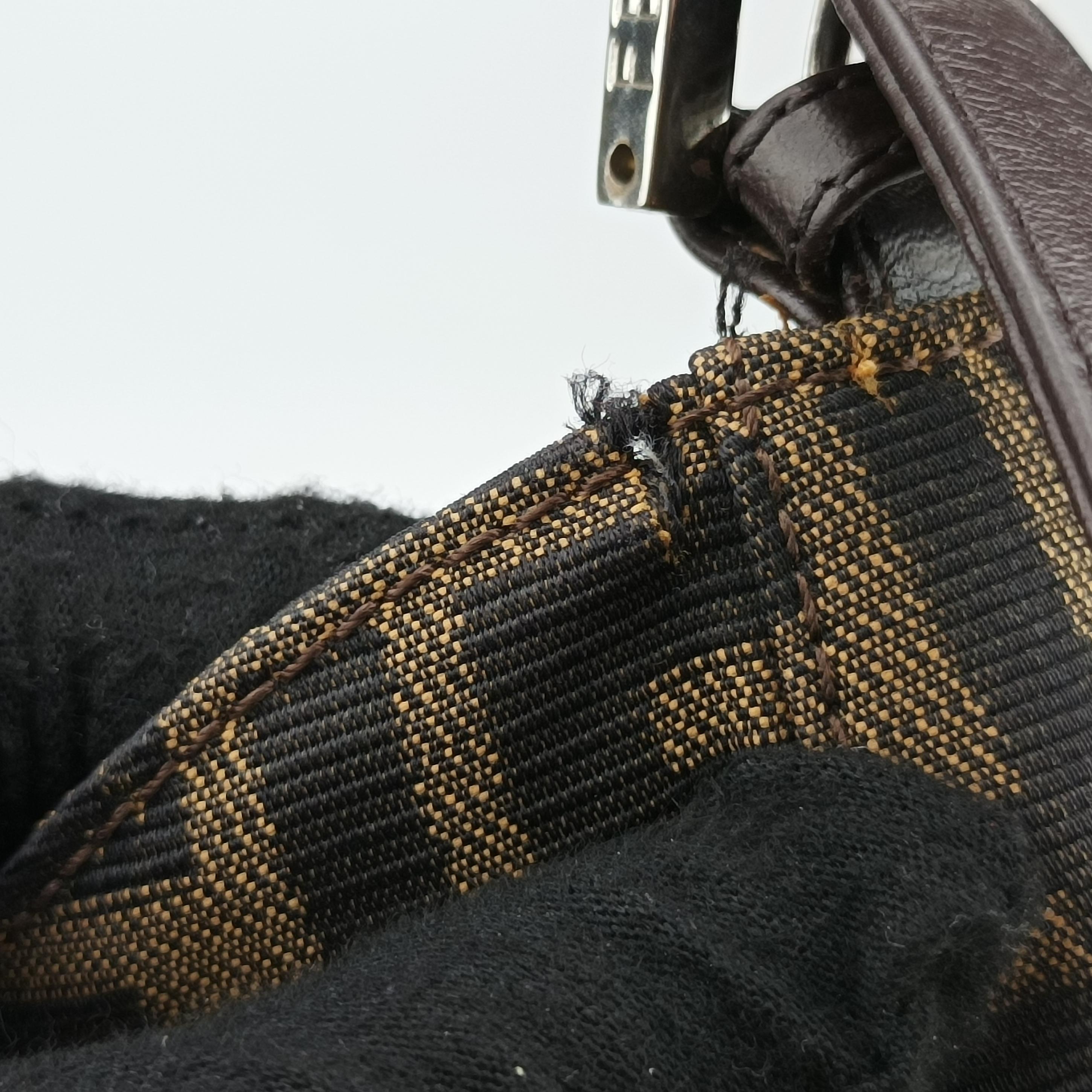 Pre-owned Fendi Mamma Baguette Brown canvas×leather 091611 shoulderbag | stylenewstar