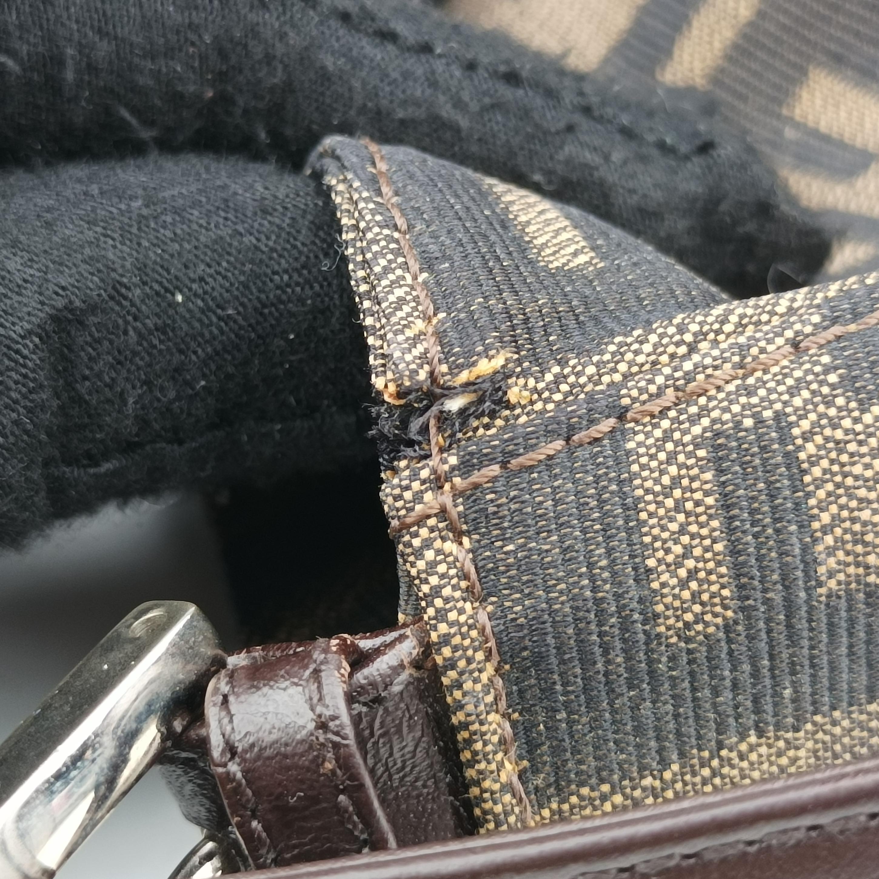 Pre-owned Fendi Mamma Baguette Brown canvas×leather 091611 shoulderbag | stylenewstar