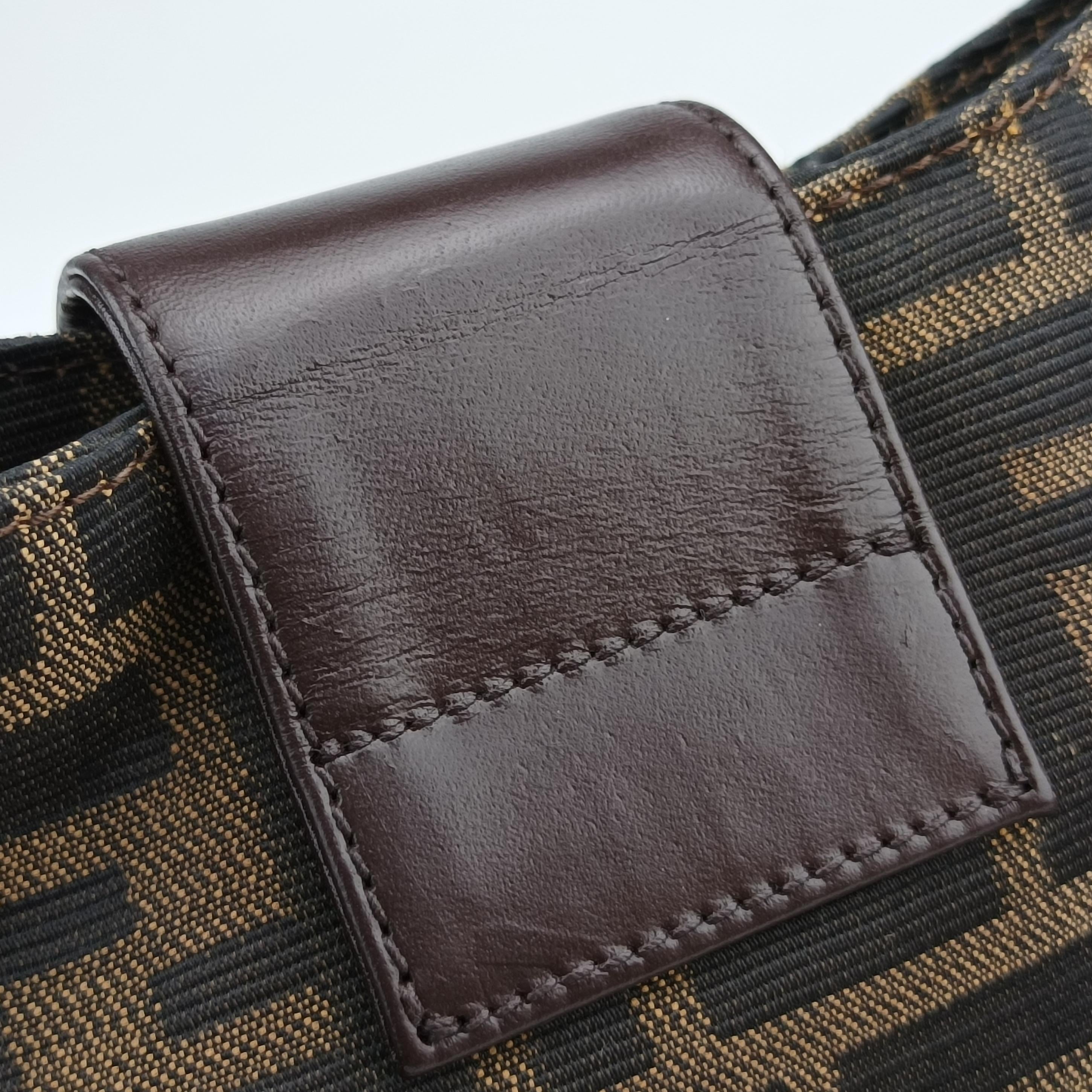 Pre-owned Fendi Mamma Baguette Brown canvas×leather 091611 shoulderbag | stylenewstar