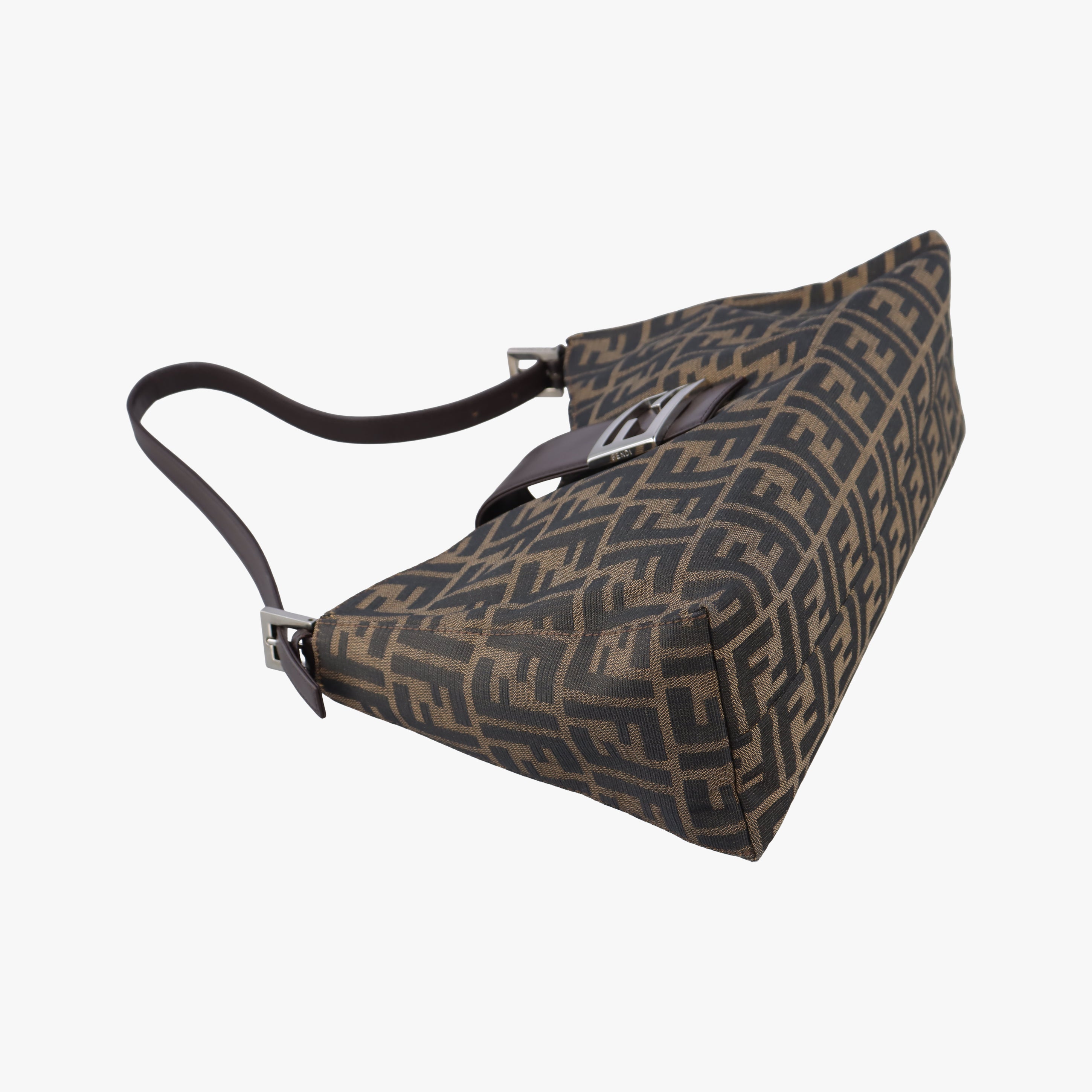 Pre-owned Fendi Mamma Baguette Brown canvas×leather 091611 shoulderbag | stylenewstar