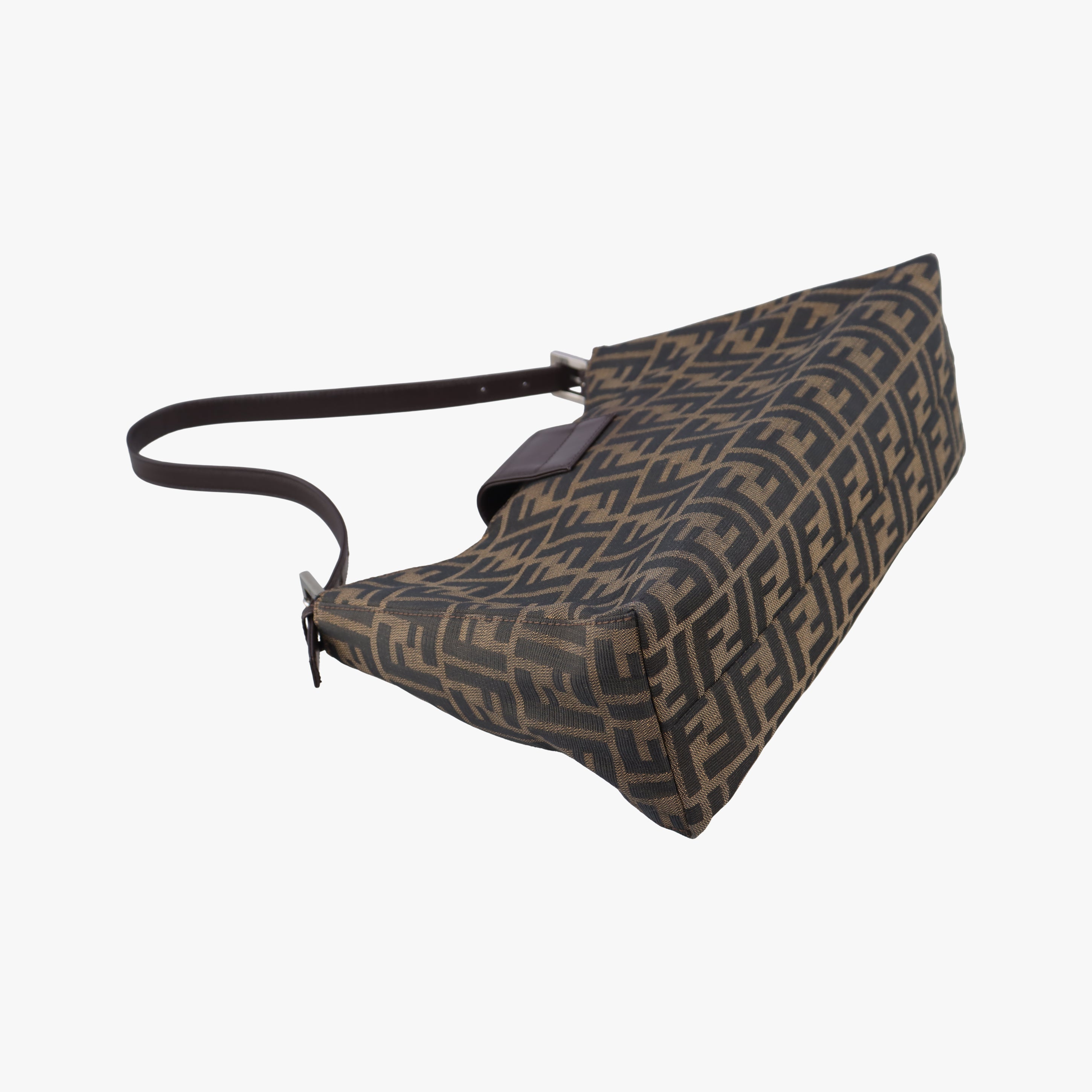 Pre-owned Fendi Mamma Baguette Brown canvas×leather 091611 shoulderbag | stylenewstar