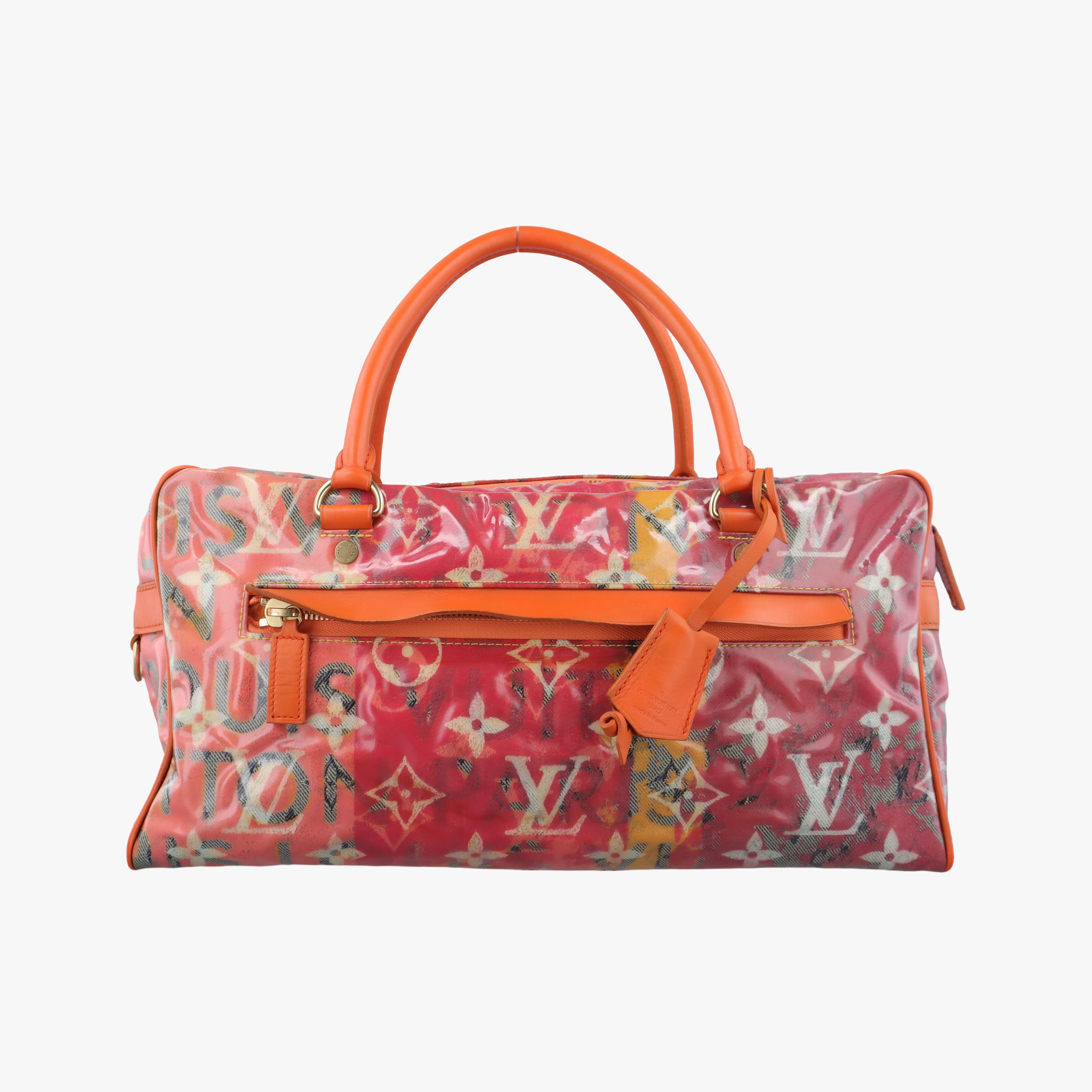 Pre-owned Louis Vuitton Weekender PM Rose×Multicolor Monogram Pulp M95734 handbag | stylenewstar