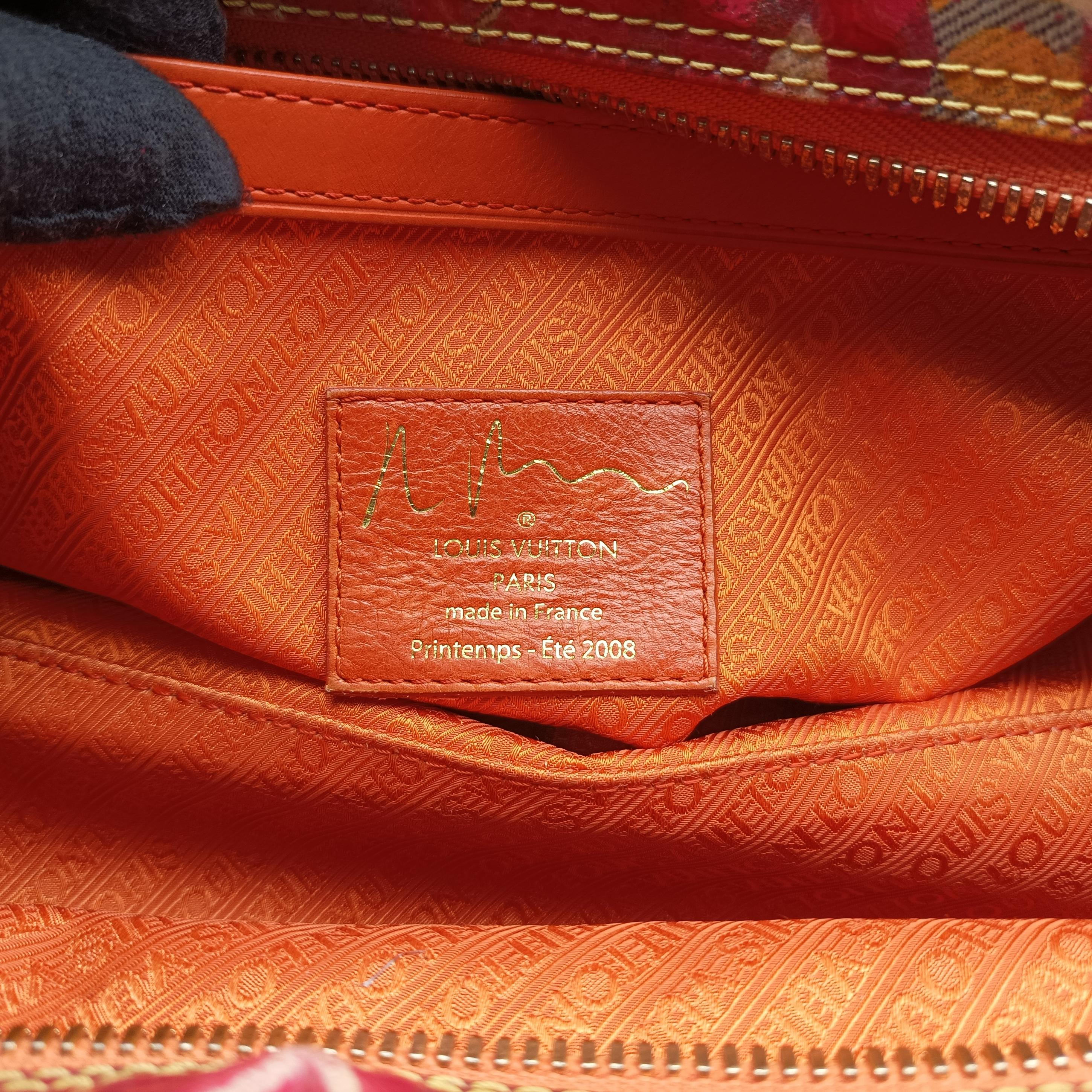 Pre-owned Louis Vuitton Weekender PM Rose×Multicolor Monogram Pulp M95734 handbag | stylenewstar