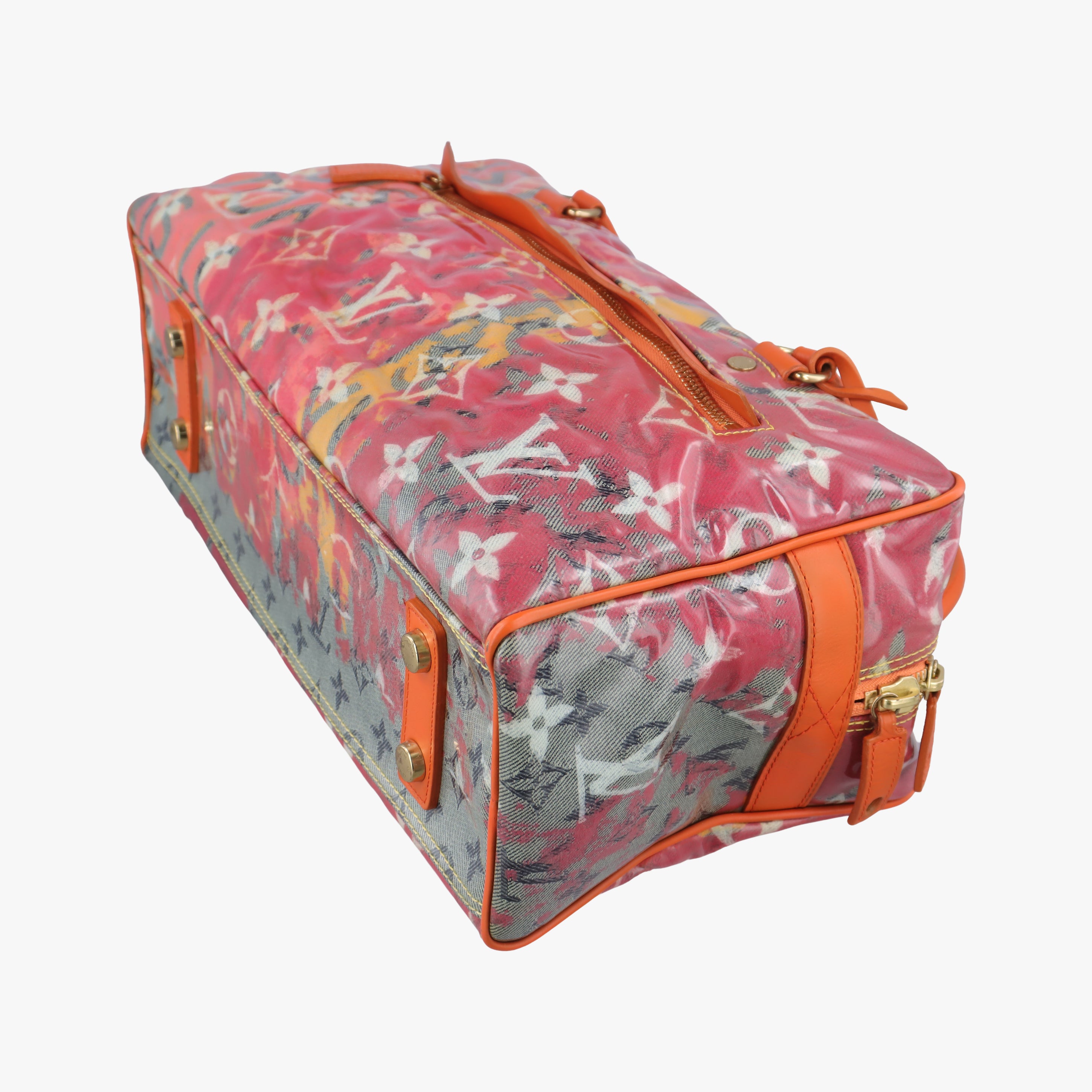 Pre-owned Louis Vuitton Weekender PM Rose×Multicolor Monogram Pulp M95734 handbag | stylenewstar