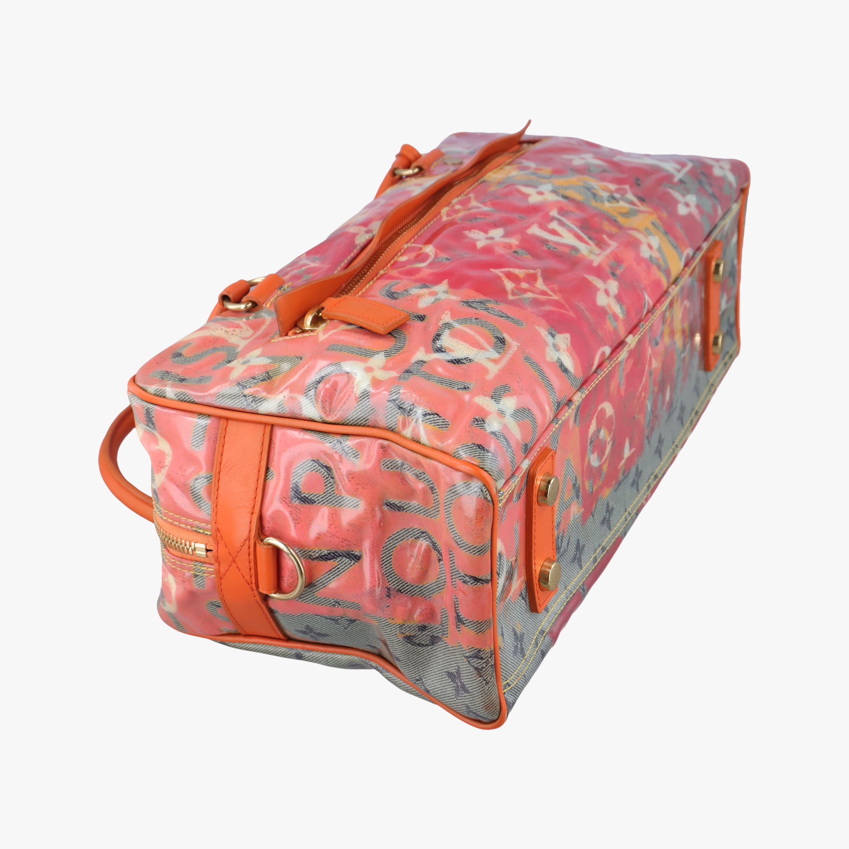 Pre-owned Louis Vuitton Weekender PM Rose×Multicolor Monogram Pulp M95734 handbag | stylenewstar
