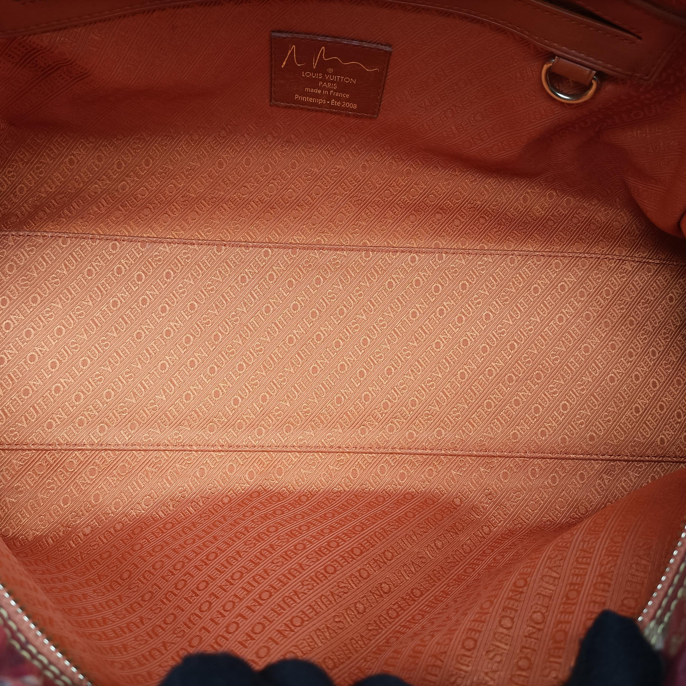 Pre-owned Louis Vuitton Weekender PM Rose×Multicolor Monogram Pulp M95734 handbag | stylenewstar