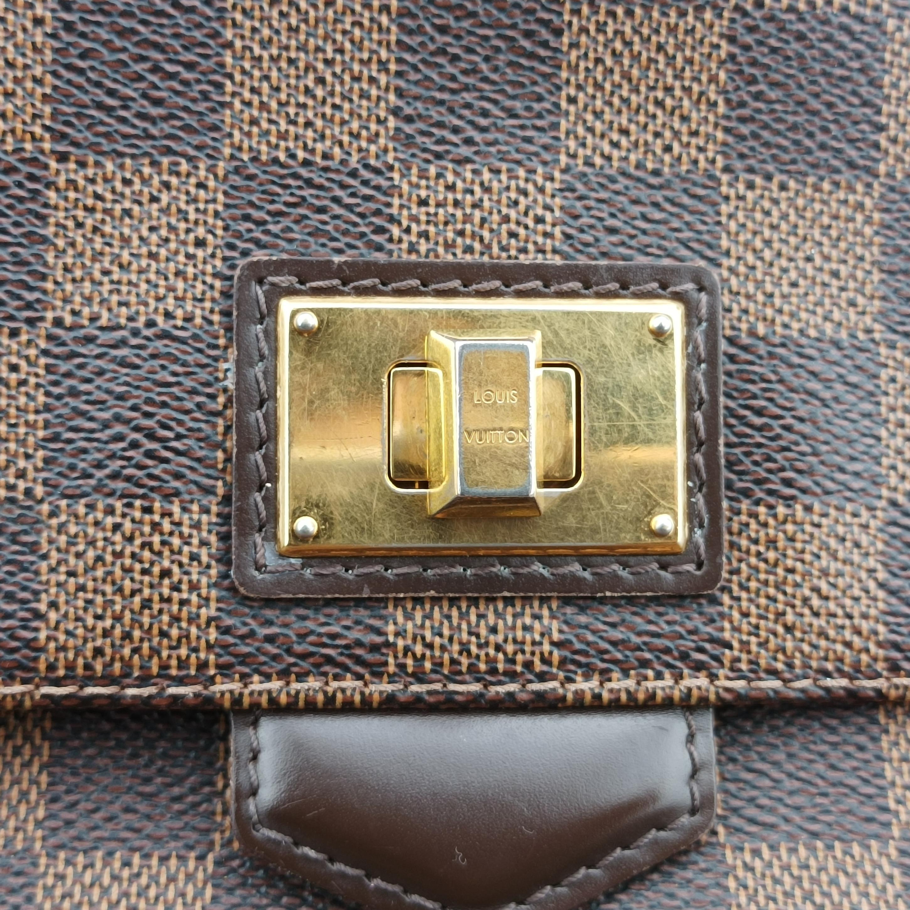 Secondhand Louis Vuitton BERGAMO MM EBENE Damier Canvas N41168 shoulderbag | stylenewstar