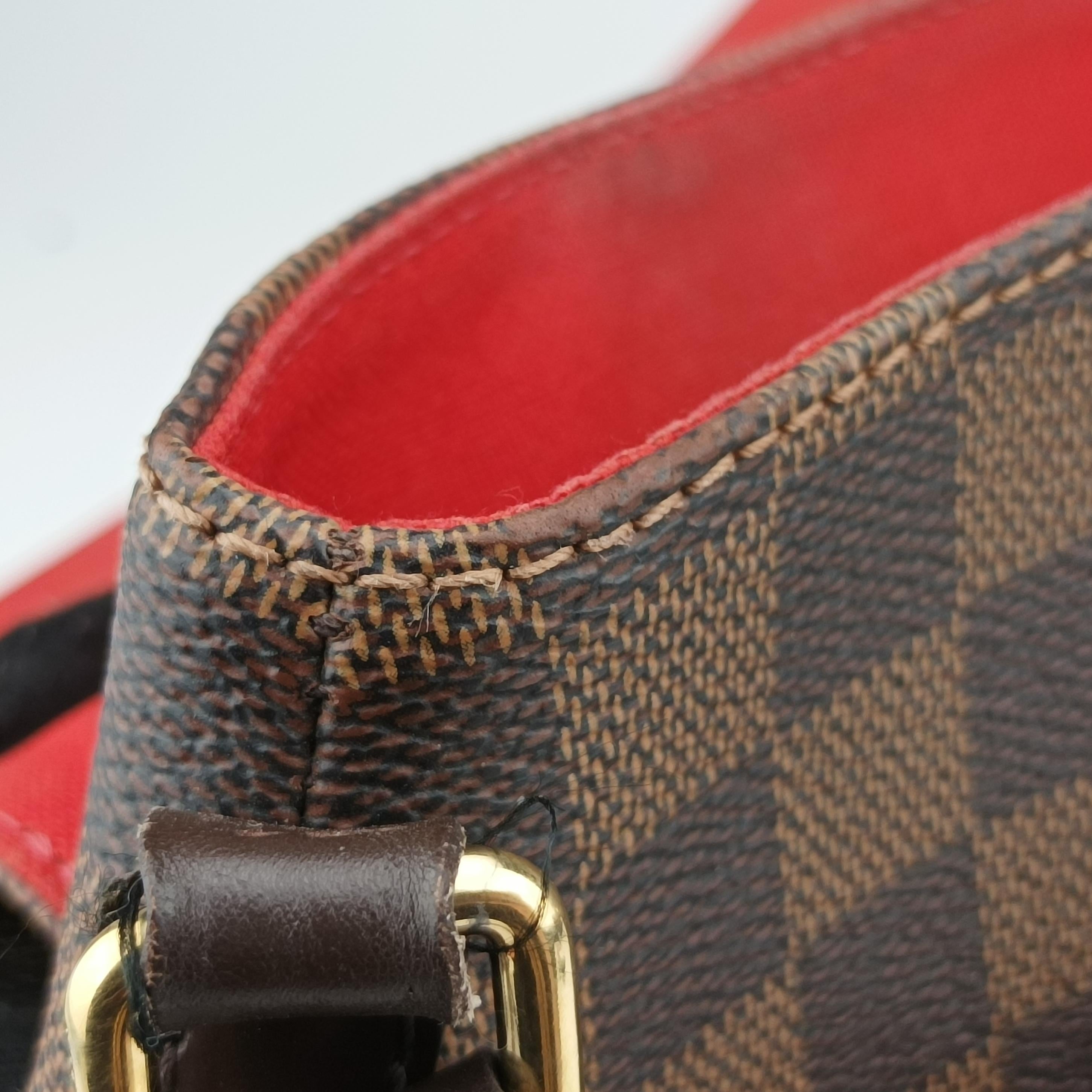Secondhand Louis Vuitton BERGAMO MM EBENE Damier Canvas N41168 shoulderbag | stylenewstar