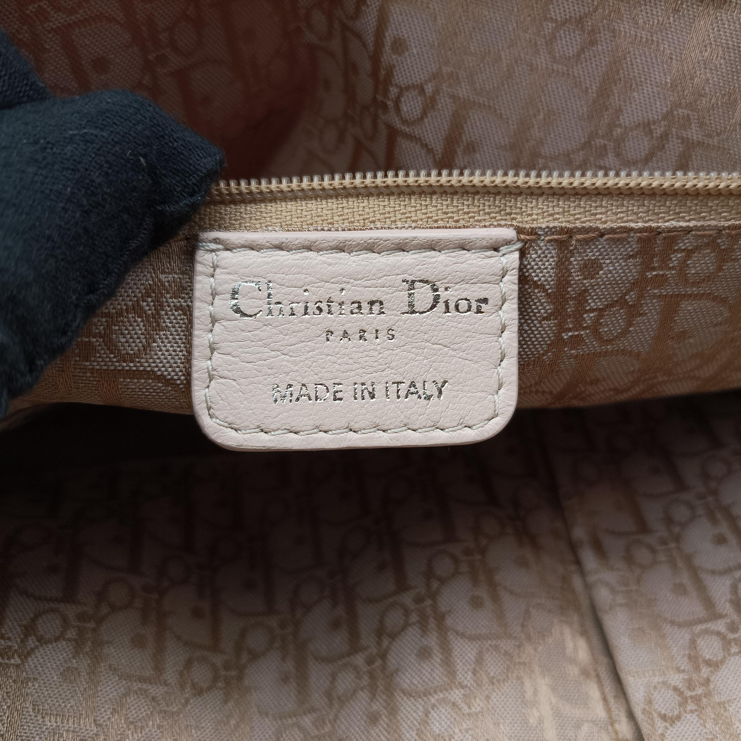 Pre-owned Christian Dior Buckle Handle Satchel Red x Beige canvas  handbag | stylenewstar