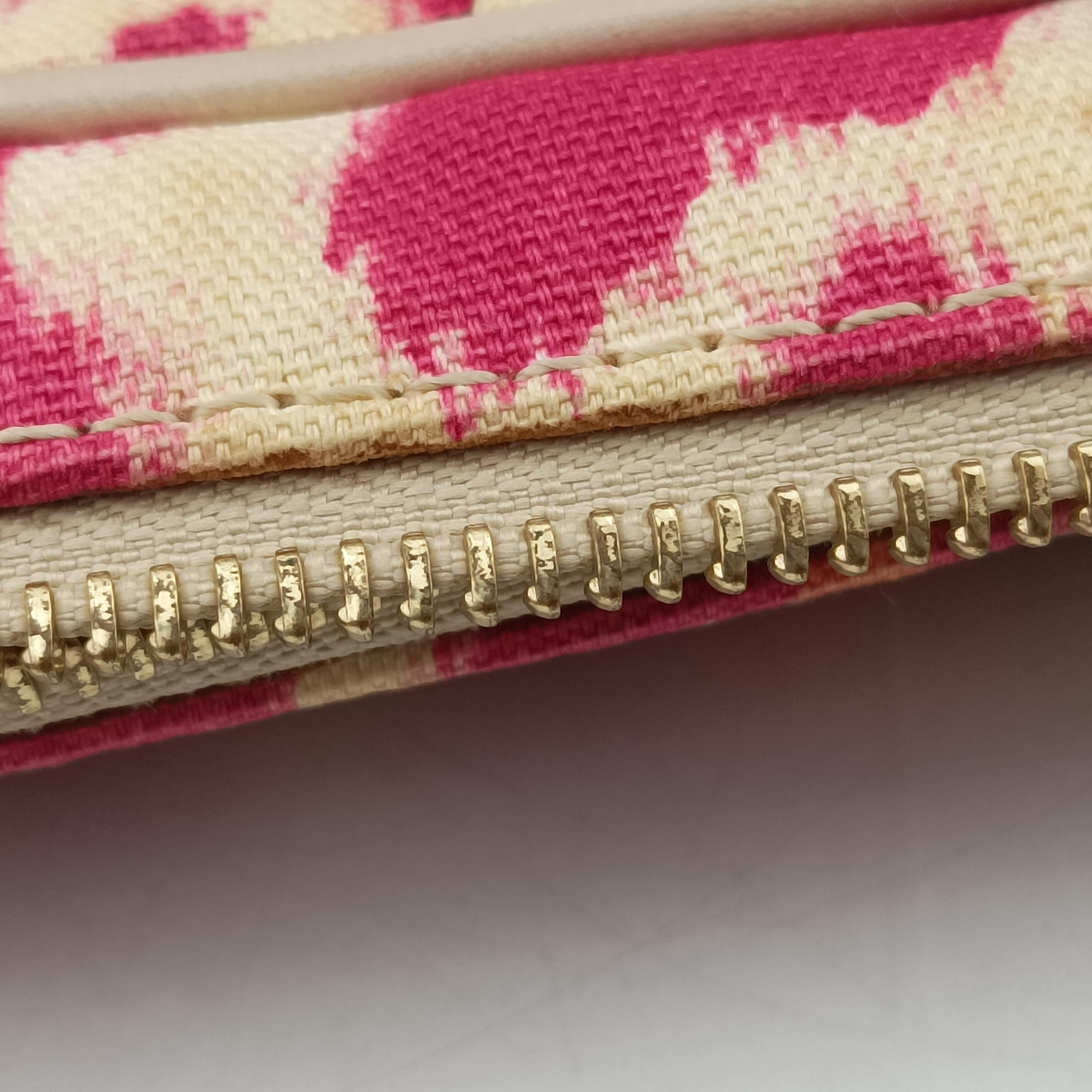 Pre-owned Christian Dior Buckle Handle Satchel Red x Beige canvas  handbag | stylenewstar