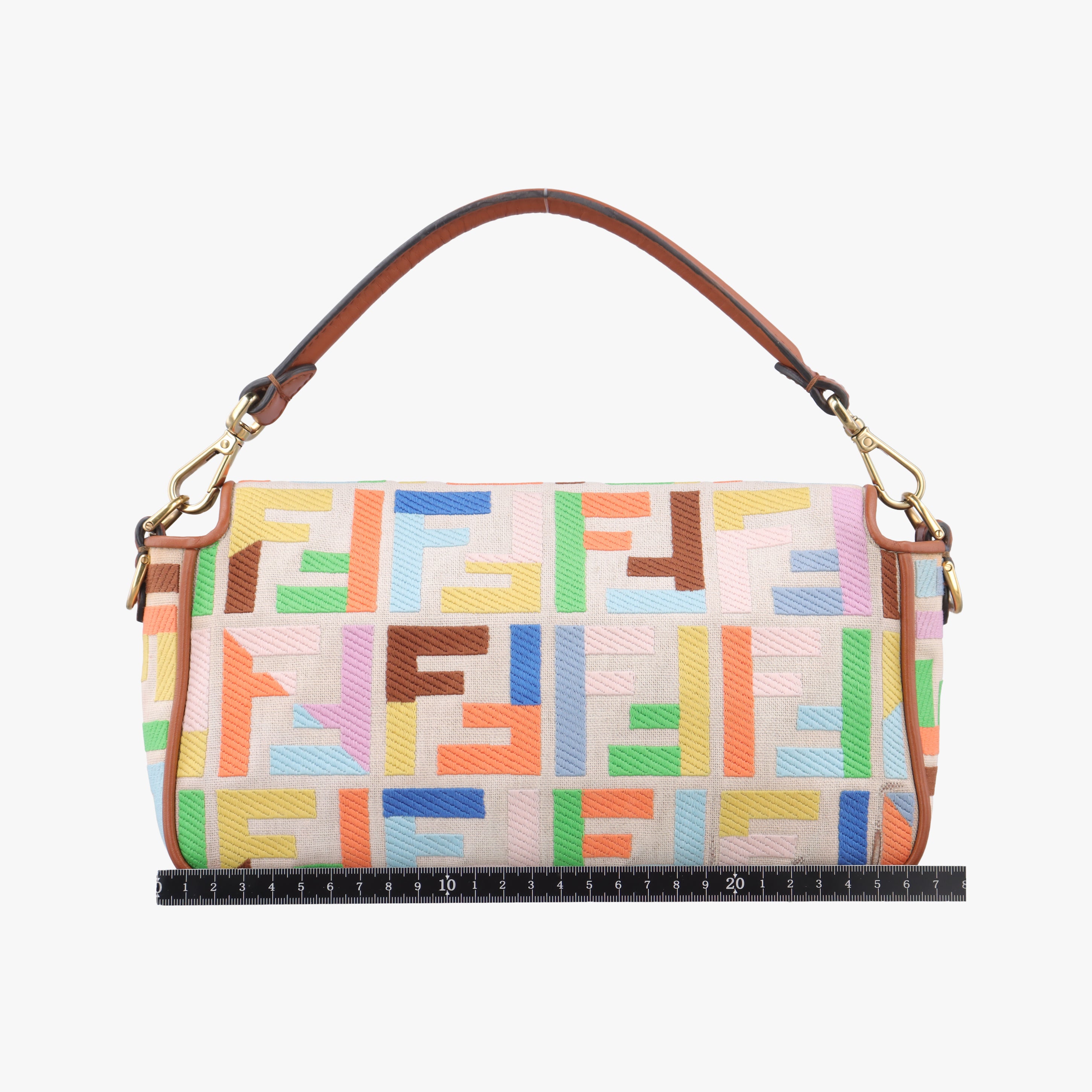 Pre-owned Fendi BAGUETTE Multicolour canvas 8BR600 shoulderbag | stylenewstar