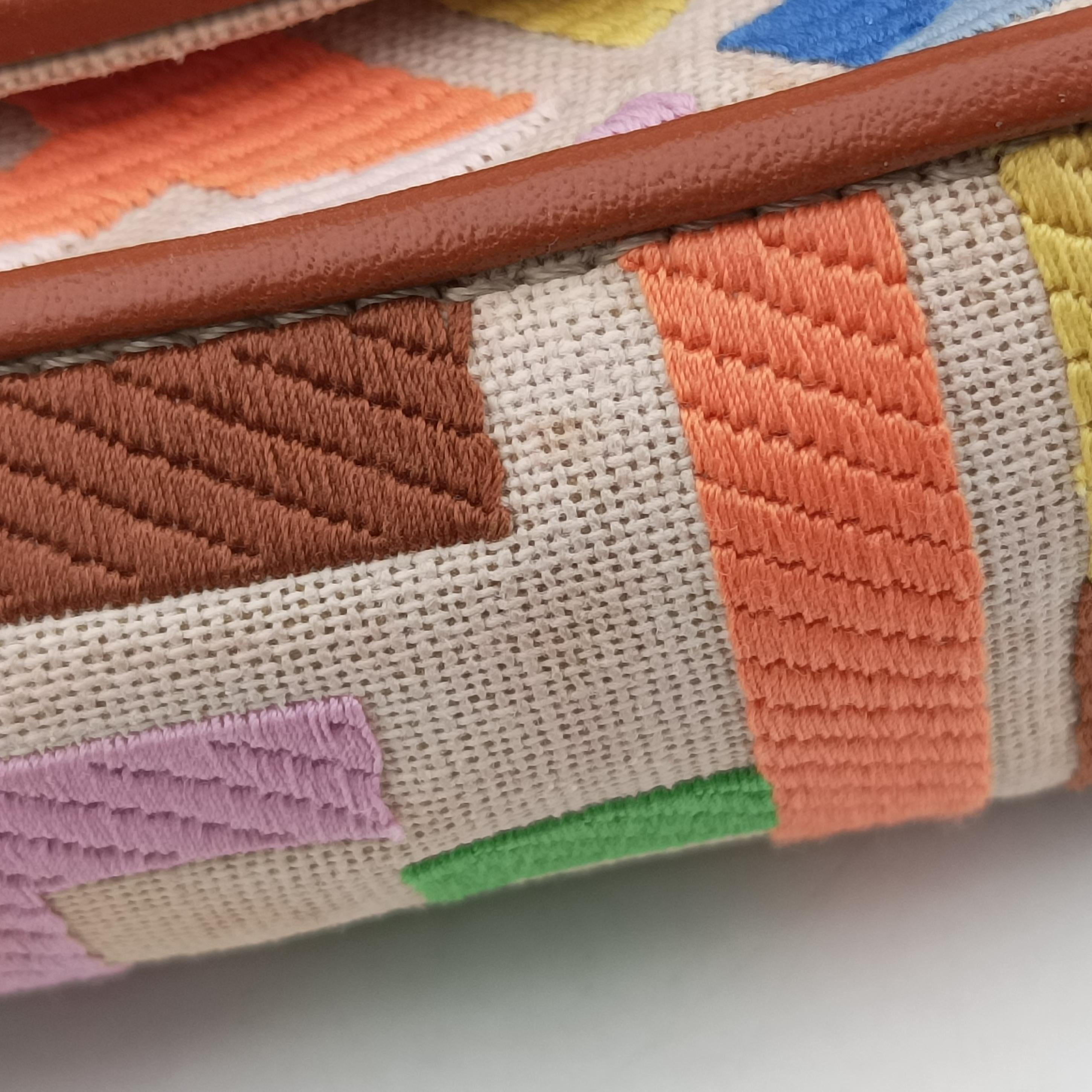 Pre-owned Fendi BAGUETTE Multicolour canvas 8BR600 shoulderbag | stylenewstar