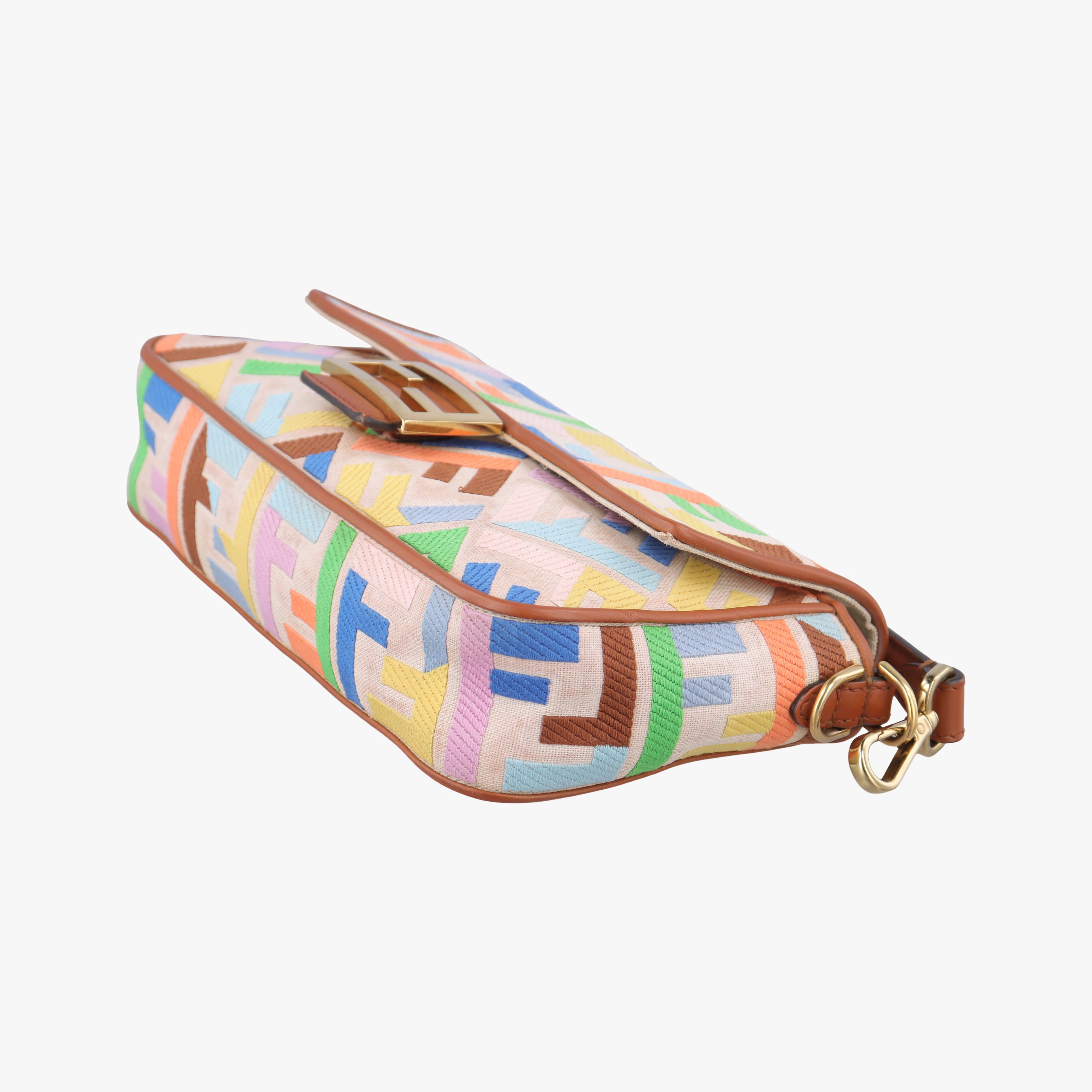 Pre-owned Fendi BAGUETTE Multicolour canvas 8BR600 shoulderbag | stylenewstar