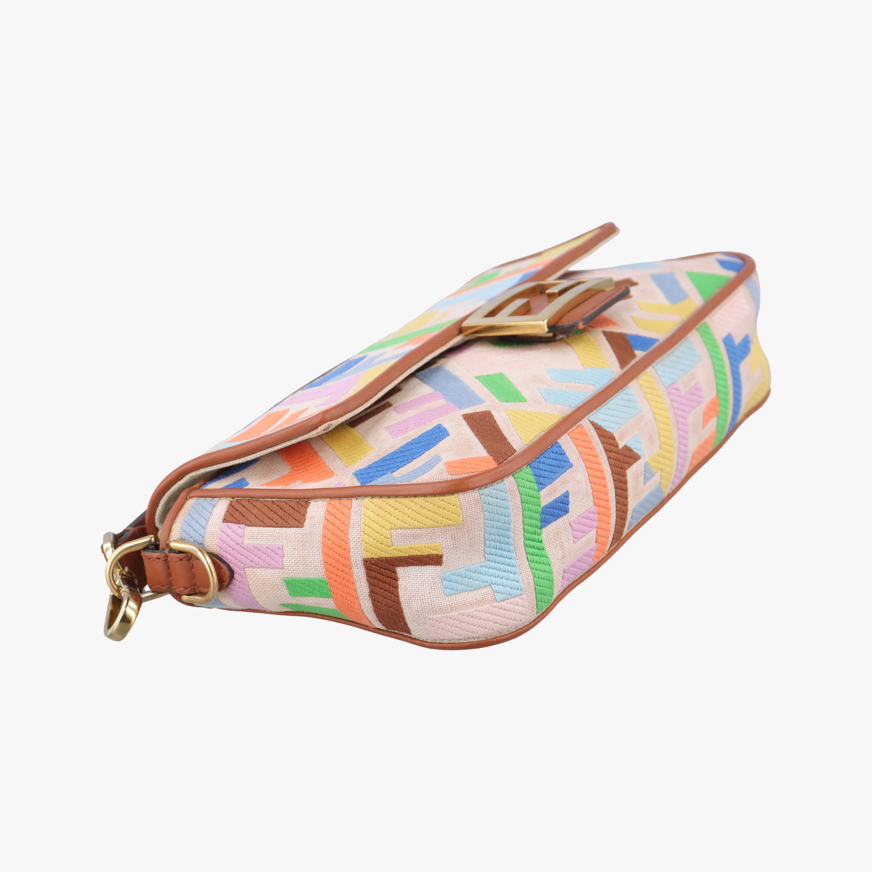 Pre-owned Fendi BAGUETTE Multicolour canvas 8BR600 shoulderbag | stylenewstar