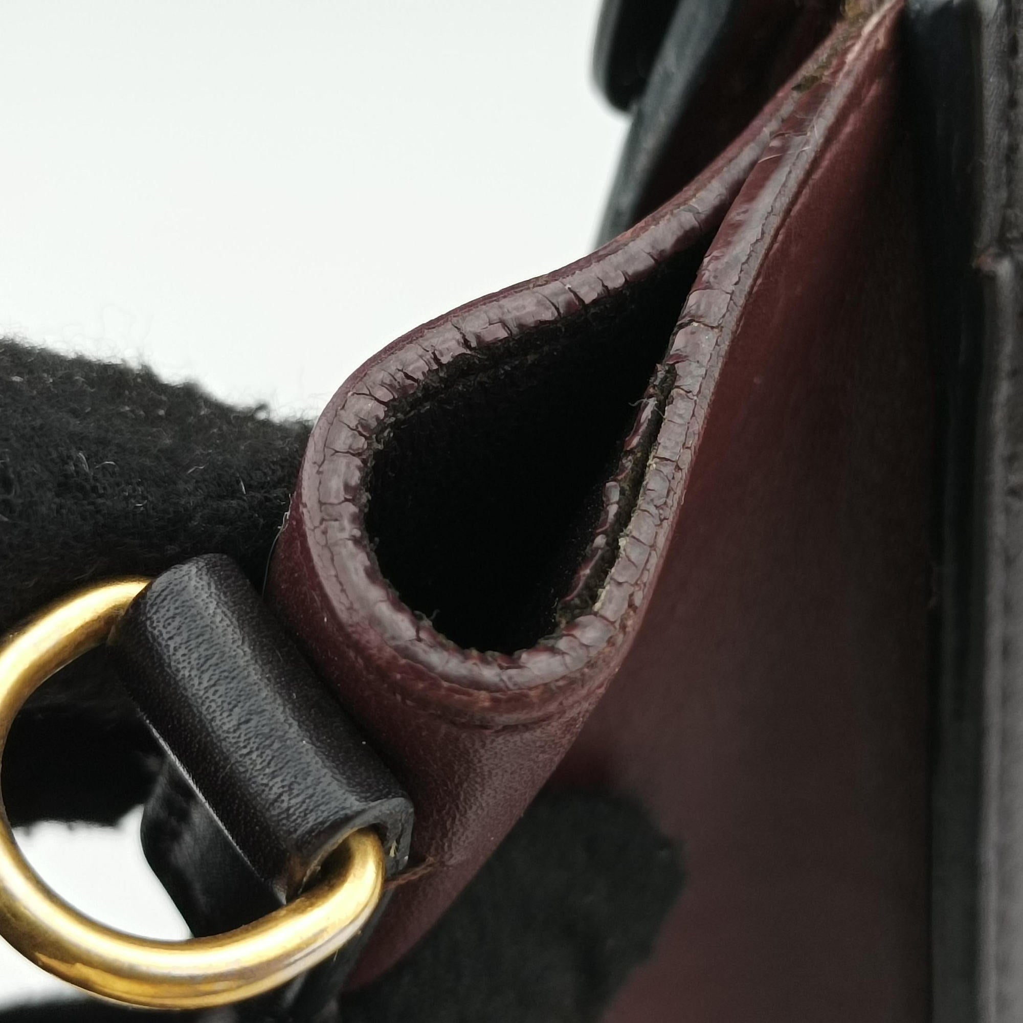 Pre-owned Celine luggage nano shopper Black×Red×Burgundy Leather  handbag | stylenewstar