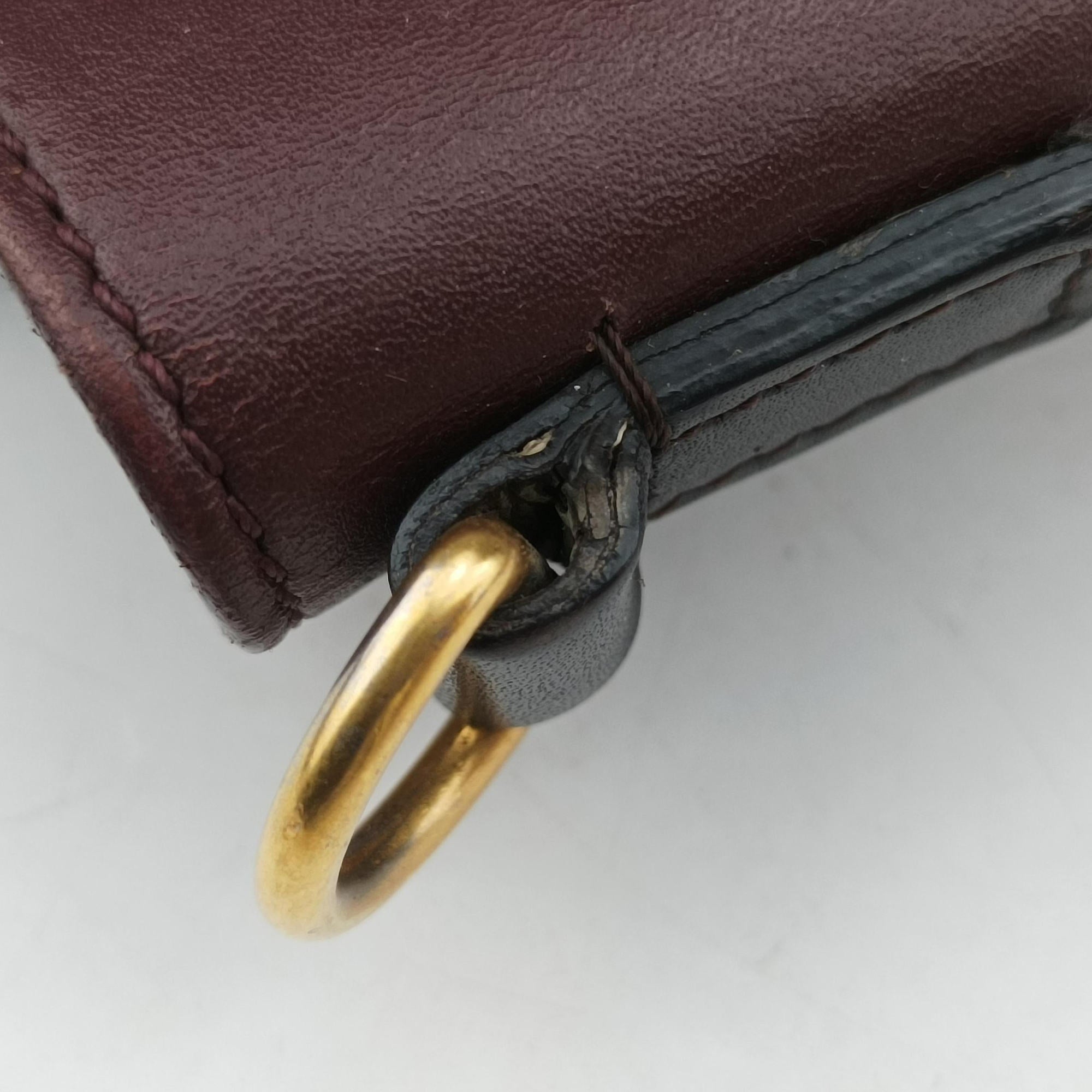 Pre-owned Celine luggage nano shopper Black×Red×Burgundy Leather  handbag | stylenewstar