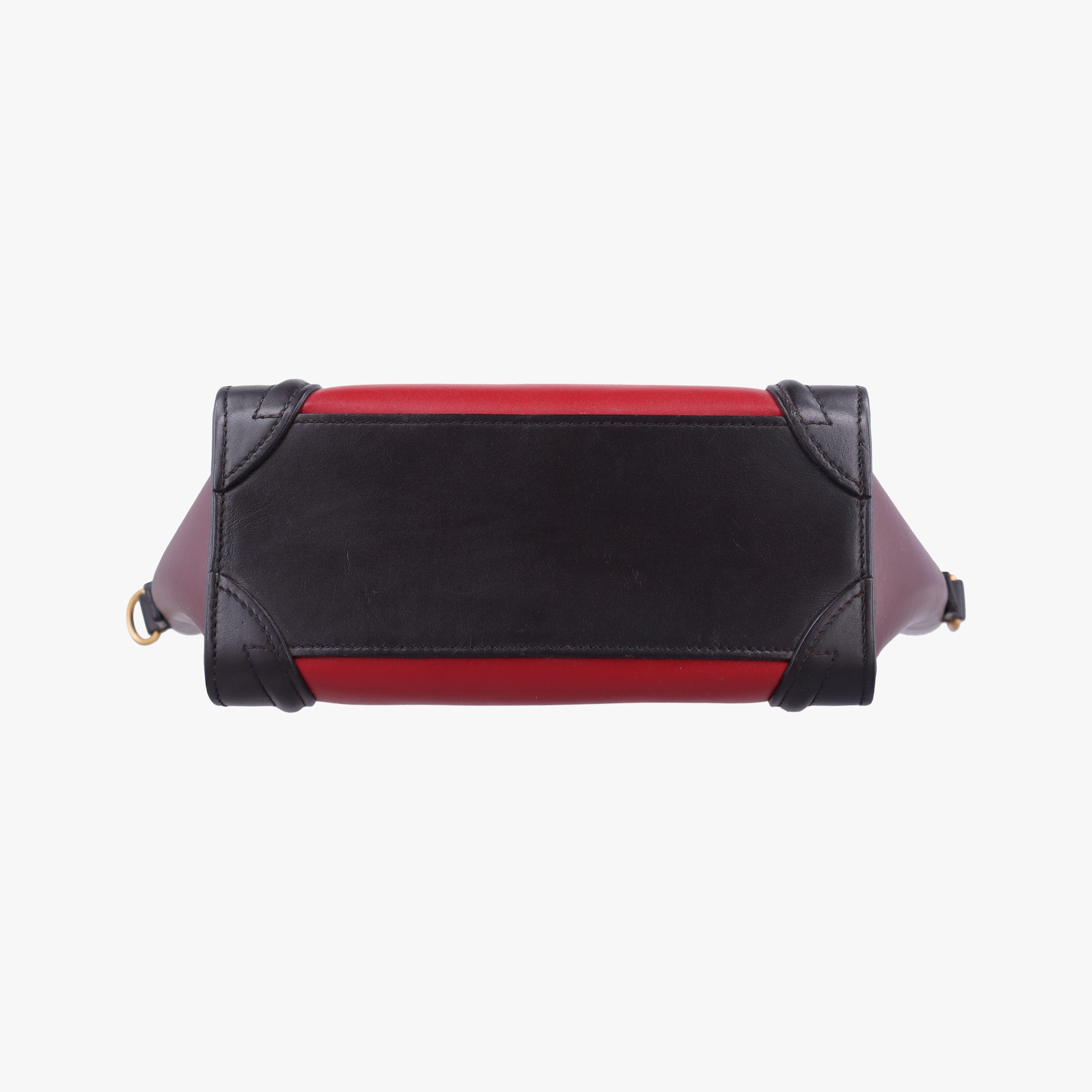 Pre-owned Celine luggage nano shopper Black×Red×Burgundy Leather  handbag | stylenewstar