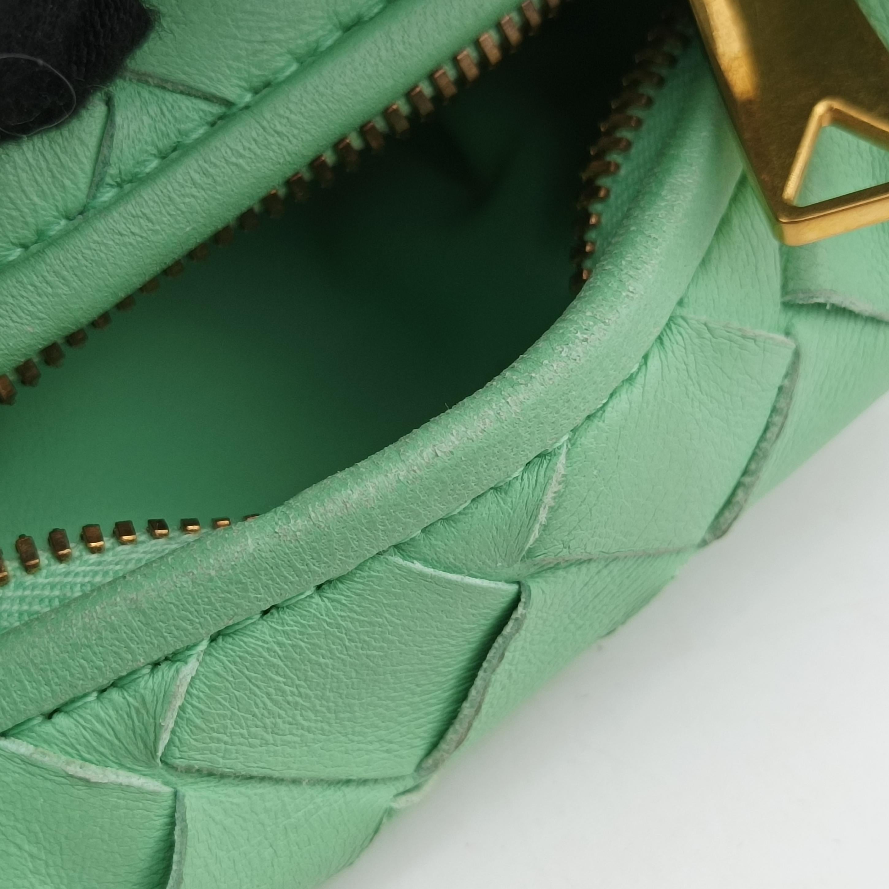 Pre-owned Bottega Veneta The Jodie Green lambskin  handbag | stylenewstar