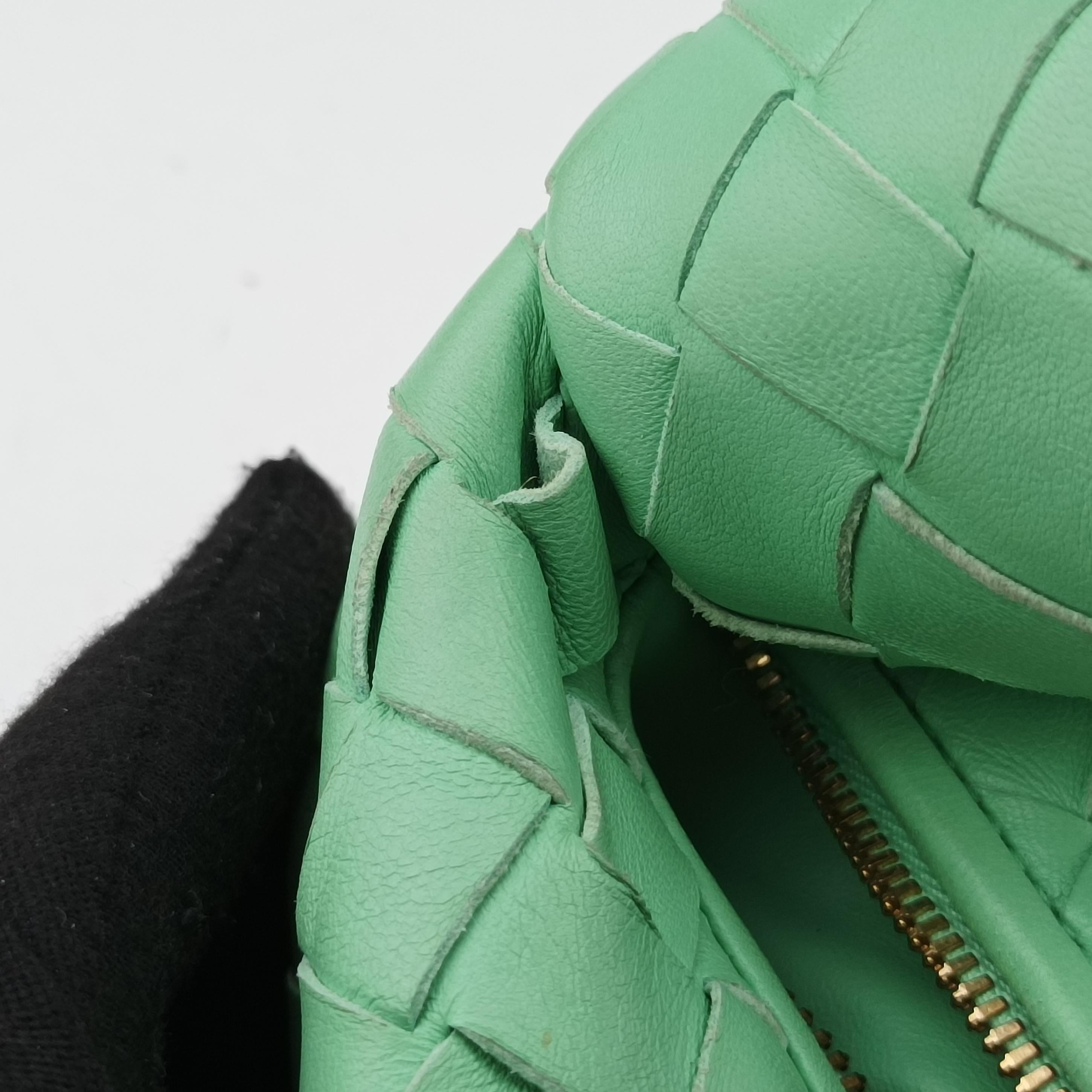 Pre-owned Bottega Veneta The Jodie Green lambskin  handbag | stylenewstar