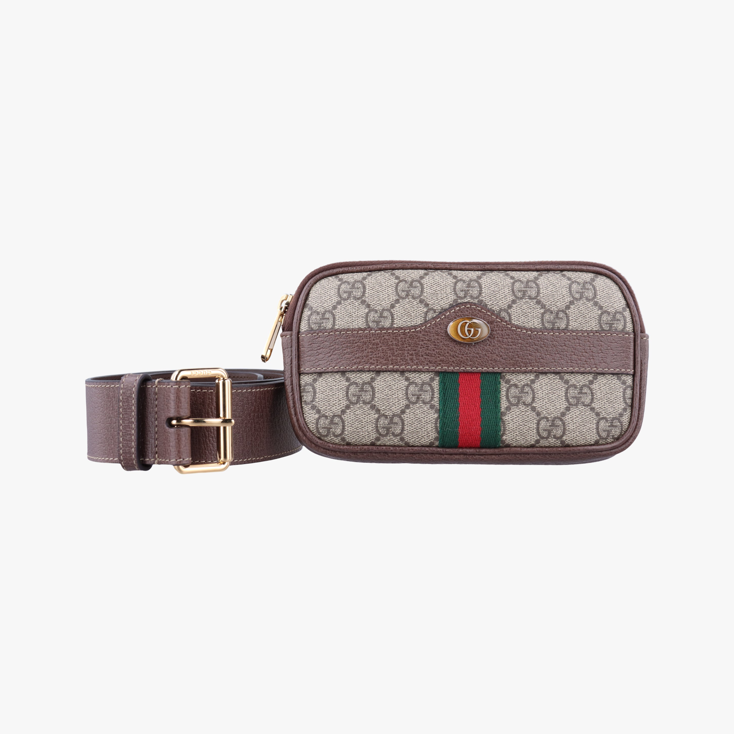 Pre-owned Gucci Ophidia Brown PVC coated canvas 519308 bum bag/waist bag | stylenewstar