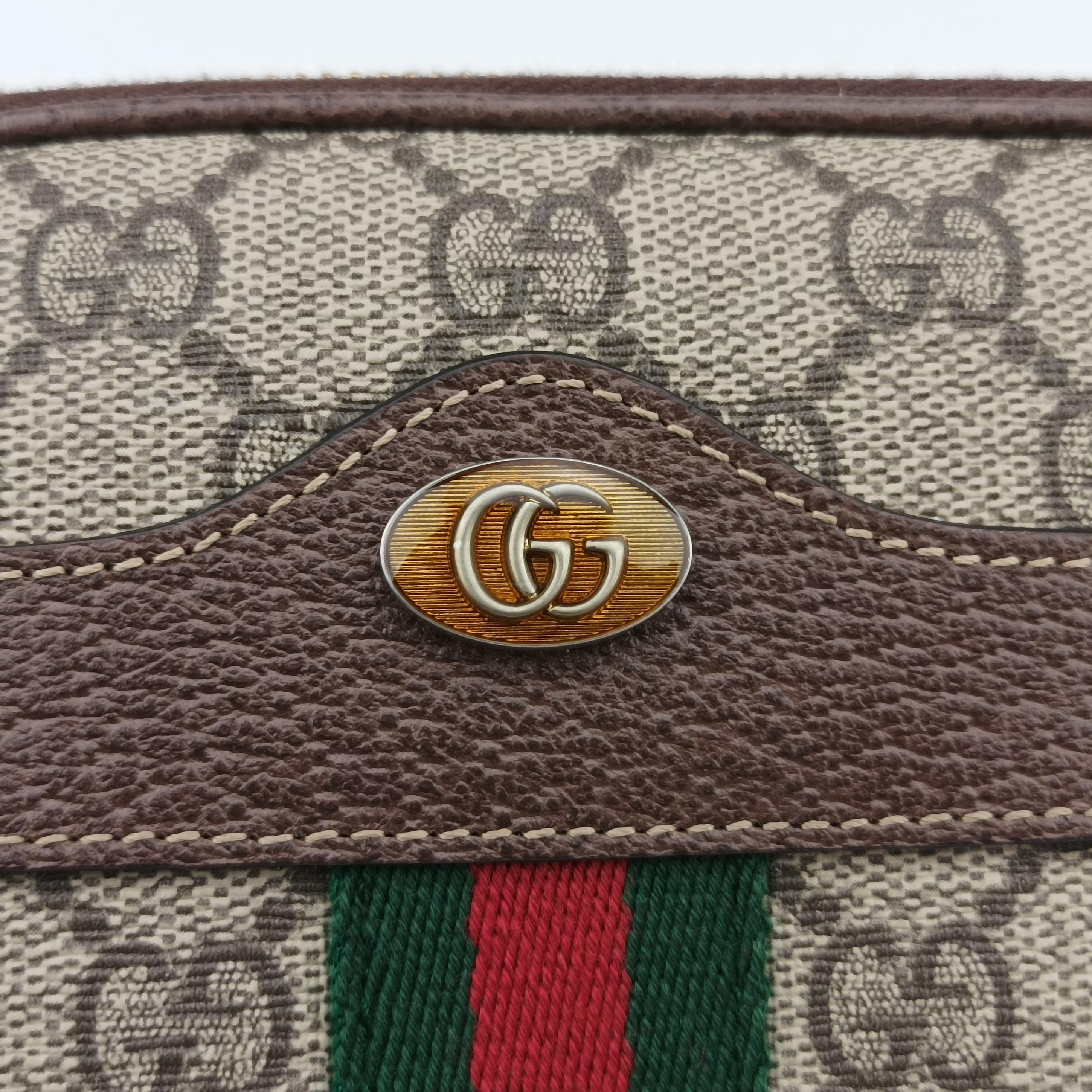 Pre-owned Gucci Ophidia Brown PVC coated canvas 519308 bum bag/waist bag | stylenewstar