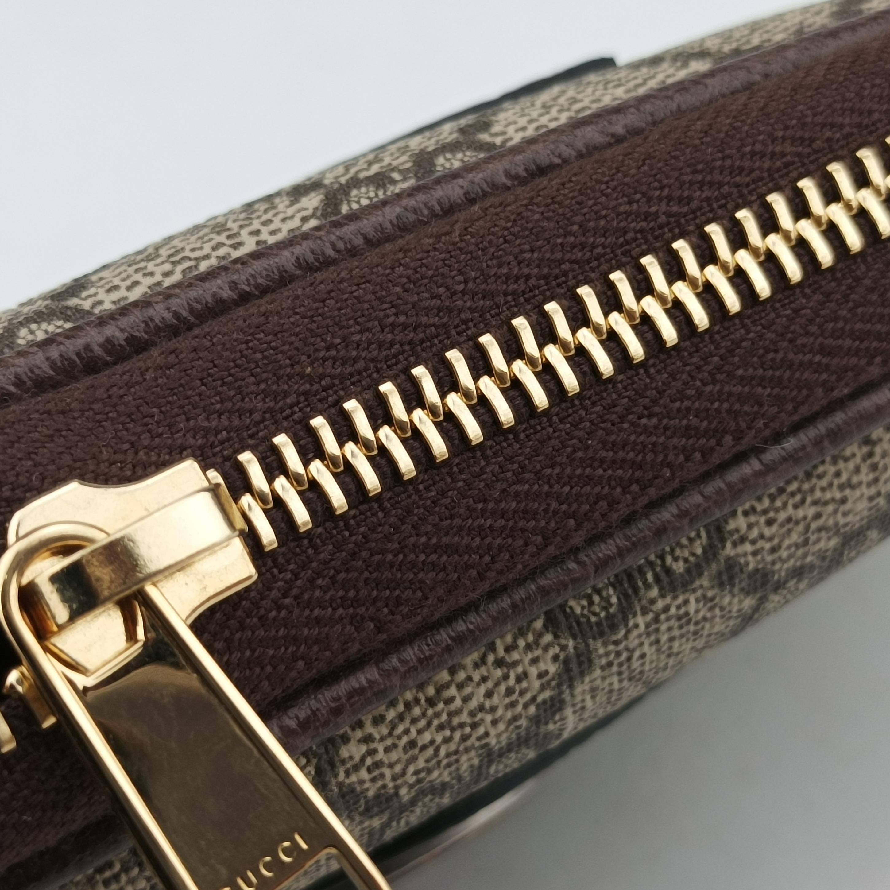Pre-owned Gucci Ophidia Brown PVC coated canvas 519308 bum bag/waist bag | stylenewstar