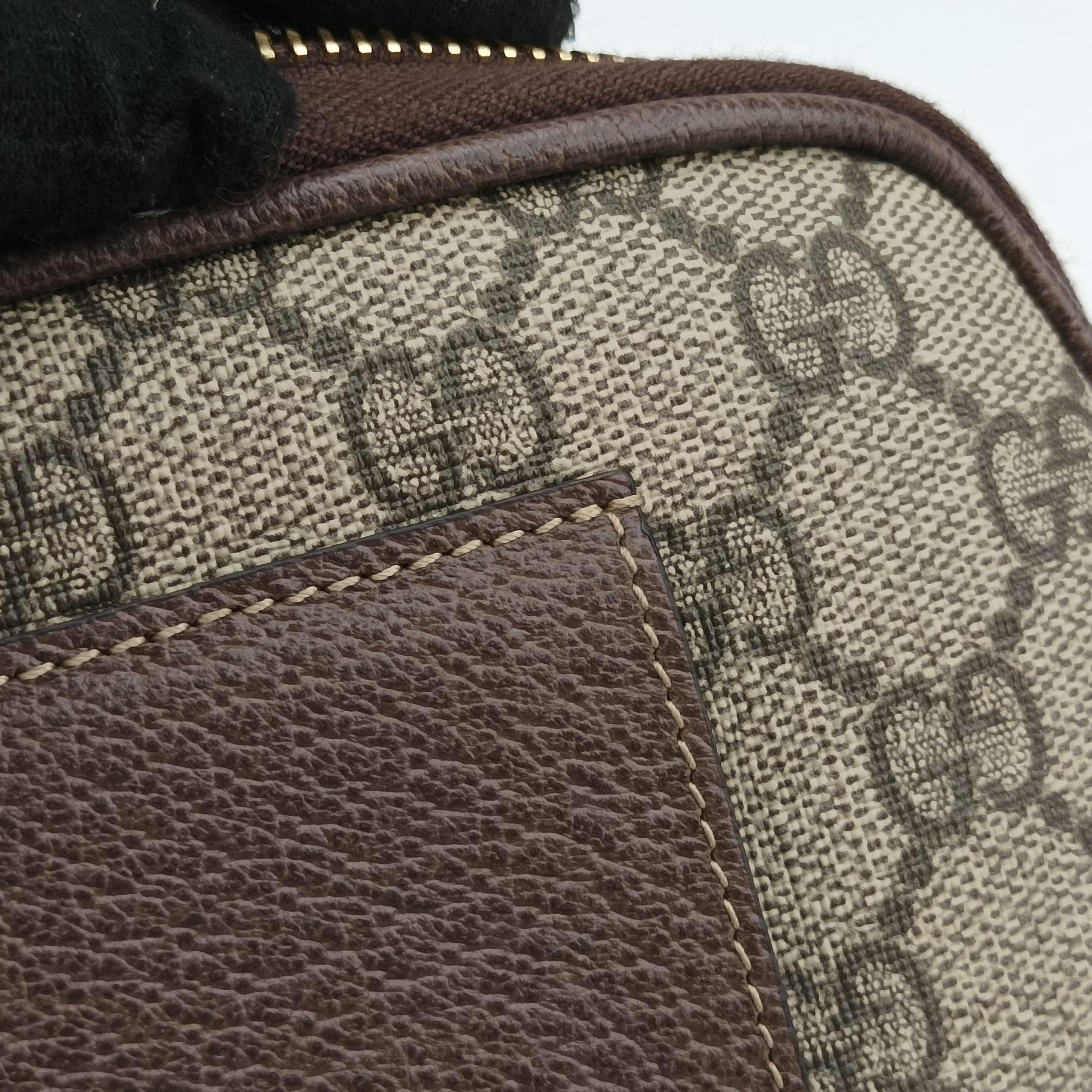Pre-owned Gucci Ophidia Brown PVC coated canvas 519308 bum bag/waist bag | stylenewstar