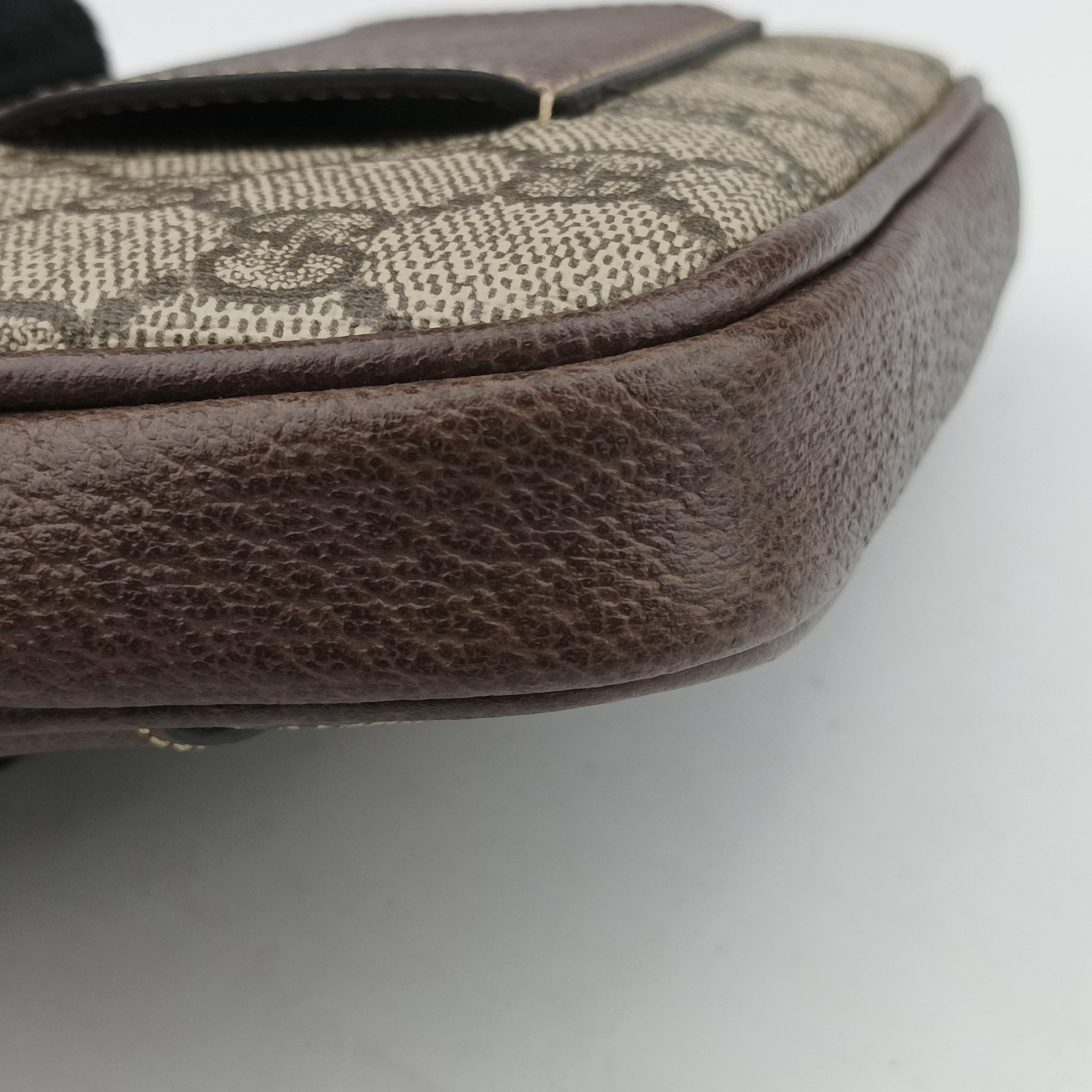 Pre-owned Gucci Ophidia Brown PVC coated canvas 519308 bum bag/waist bag | stylenewstar
