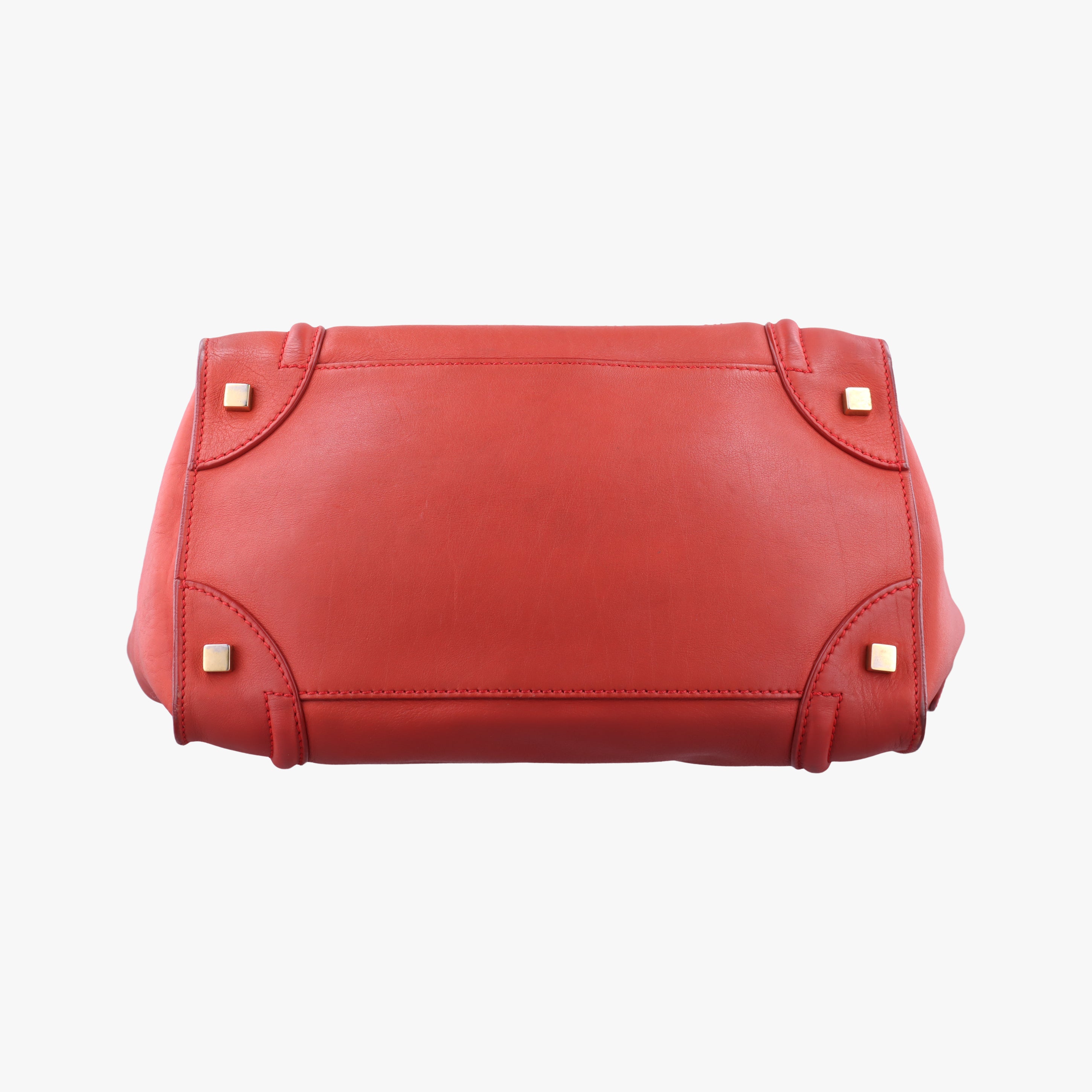 Pre-owned Celine Luggage Mini Shopper Red Leather  handbag | stylenewstar