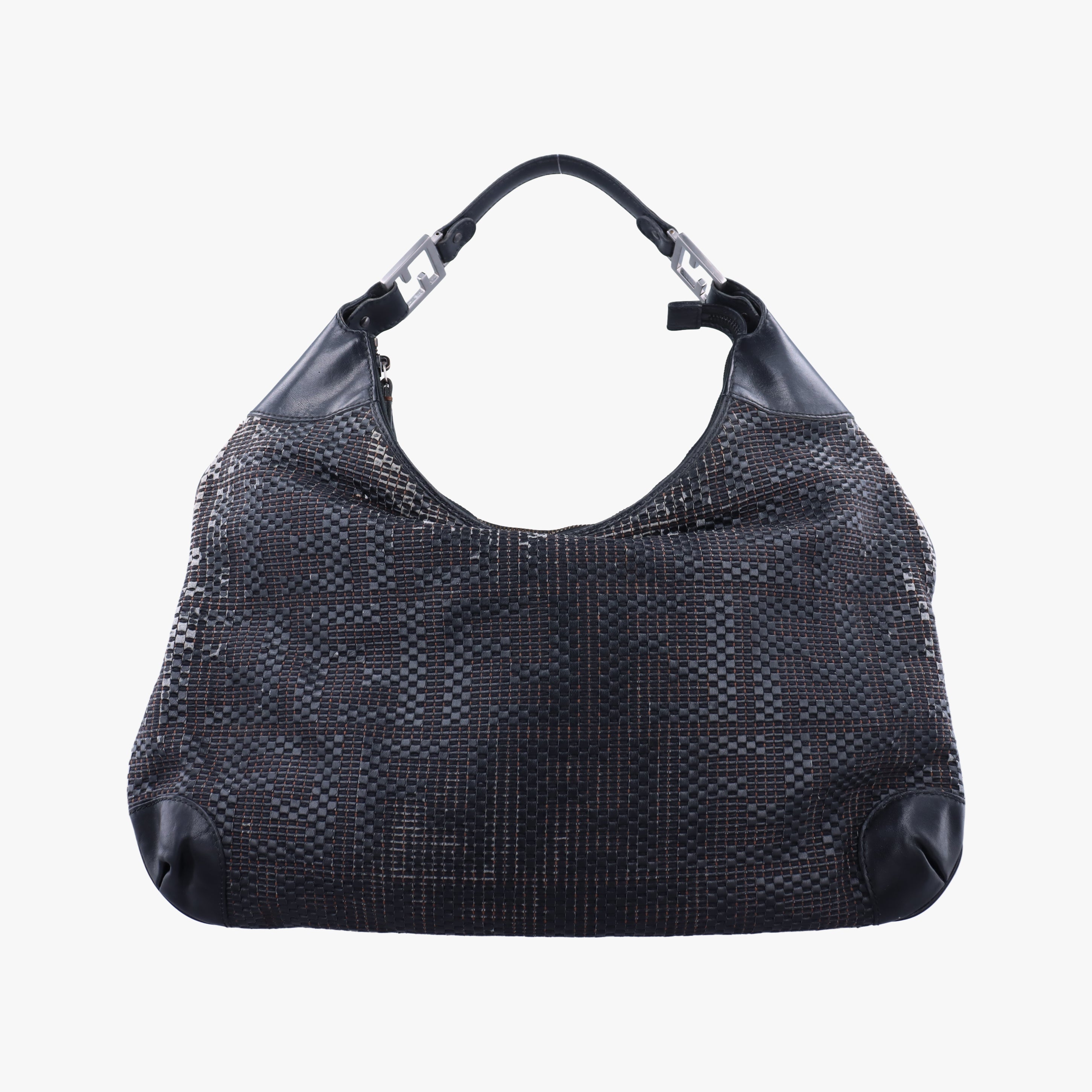 Pre-owned Fendi Forever Hobo Black PVC Coated Canvas 8BR605 handbag | stylenewstar