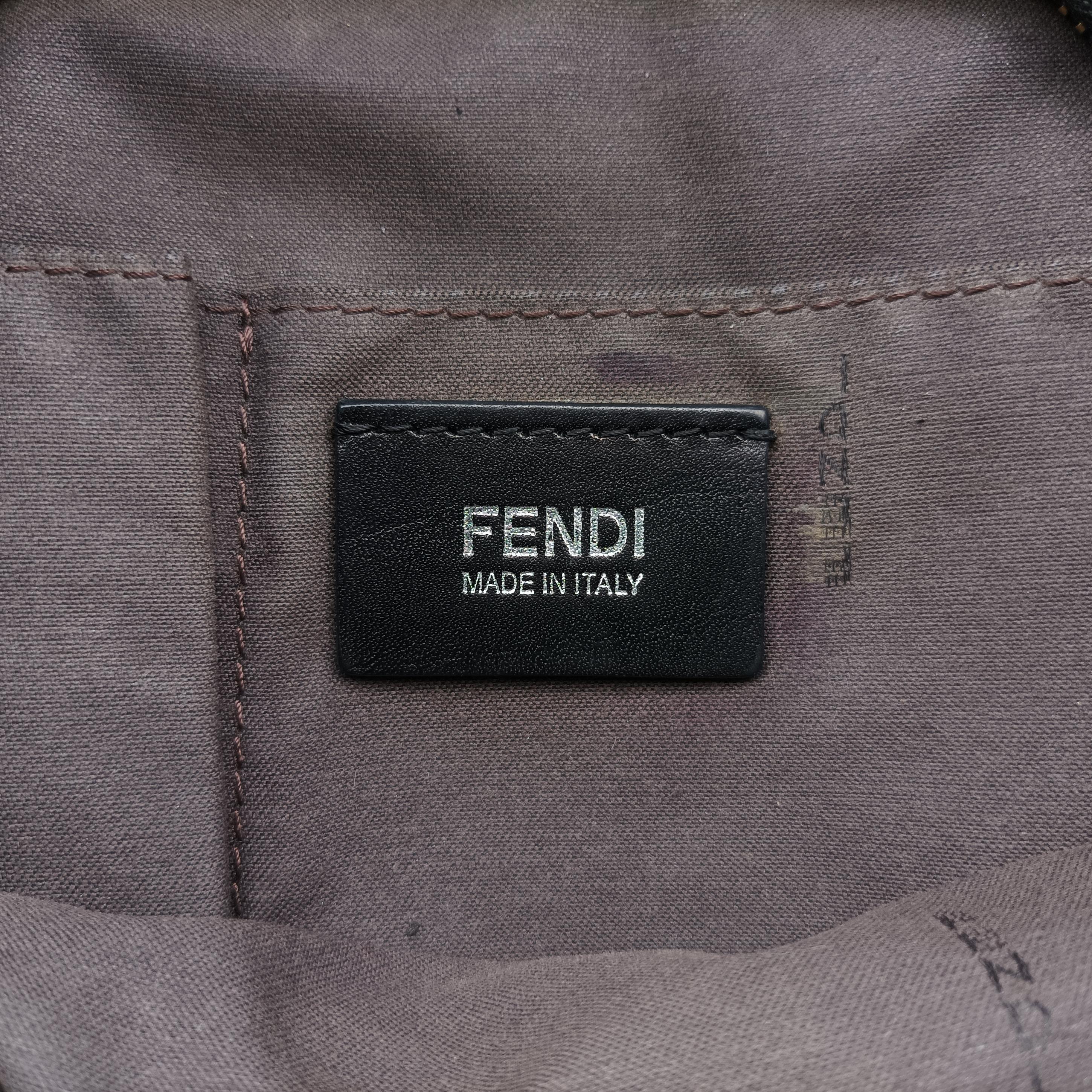 Pre-owned Fendi Forever Hobo Black PVC Coated Canvas 8BR605 handbag | stylenewstar