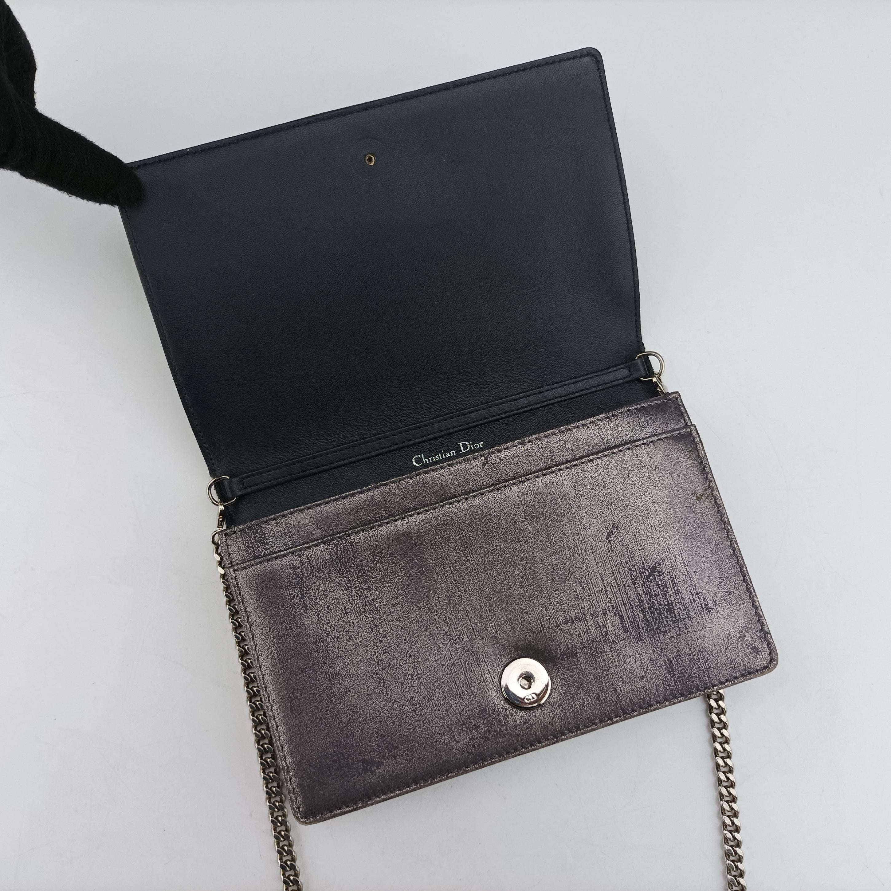 Pre-owned Christian Dior Diorama Silver Leather  shoulderbag | stylenewstar