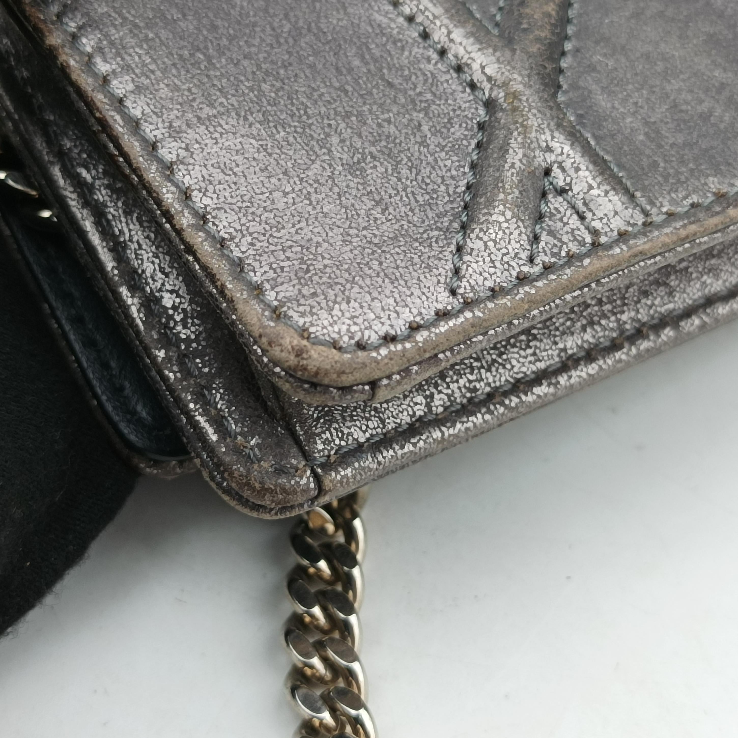 Pre-owned Christian Dior Diorama Silver Leather  shoulderbag | stylenewstar