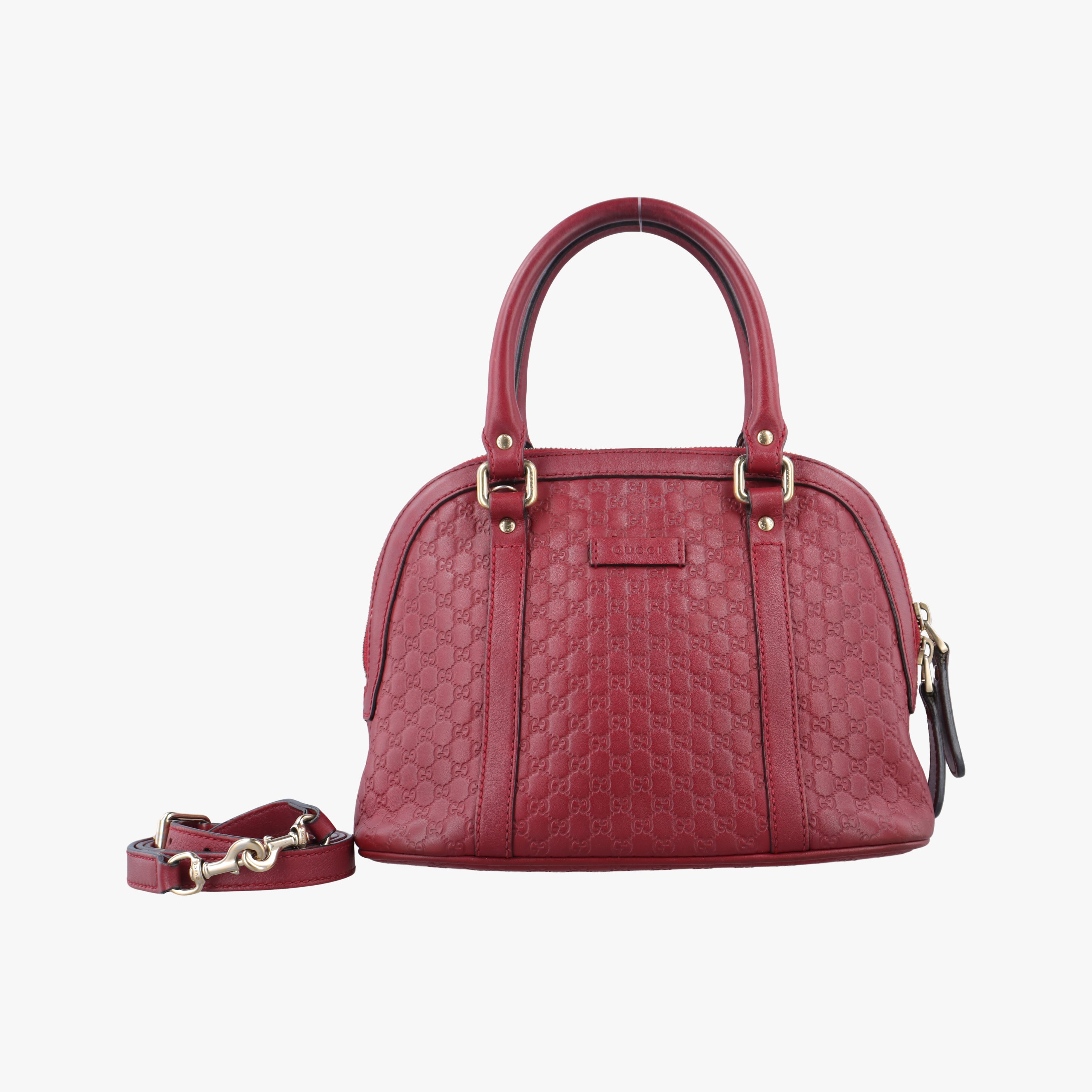 Pre-owned Gucci Microguccissima Red Leather 449654 shoulderbag | stylenewstar