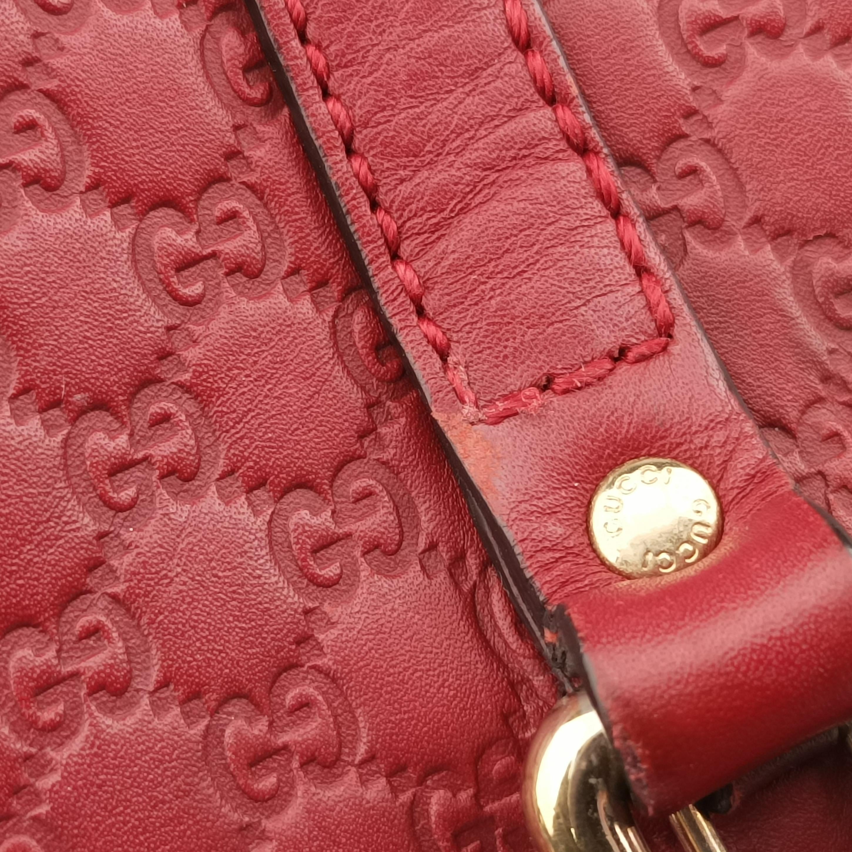 Pre-owned Gucci Microguccissima Red Leather 449654 shoulderbag | stylenewstar