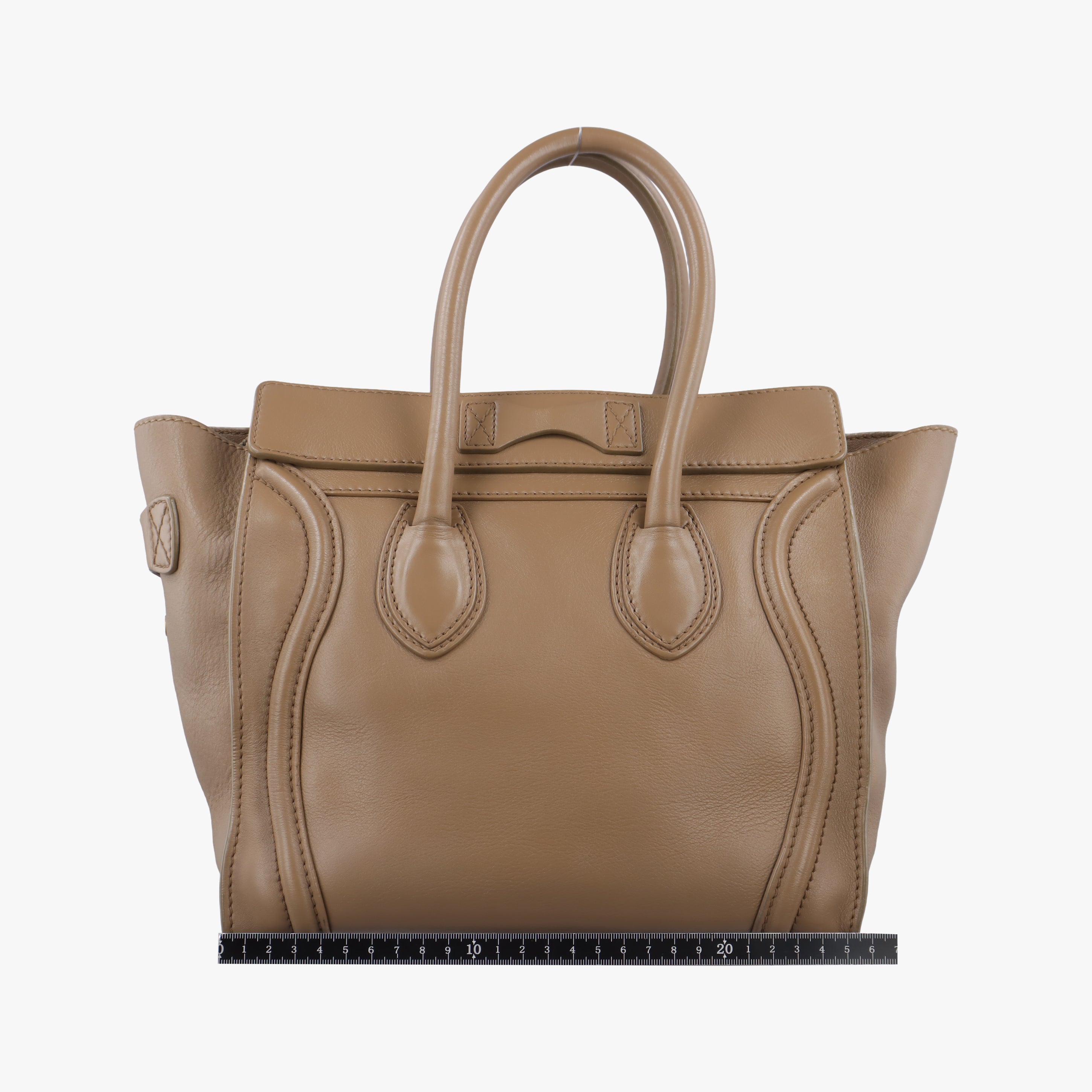Pre-owned Celine luggage mini shopper Beige Leather  handbag | stylenewstar