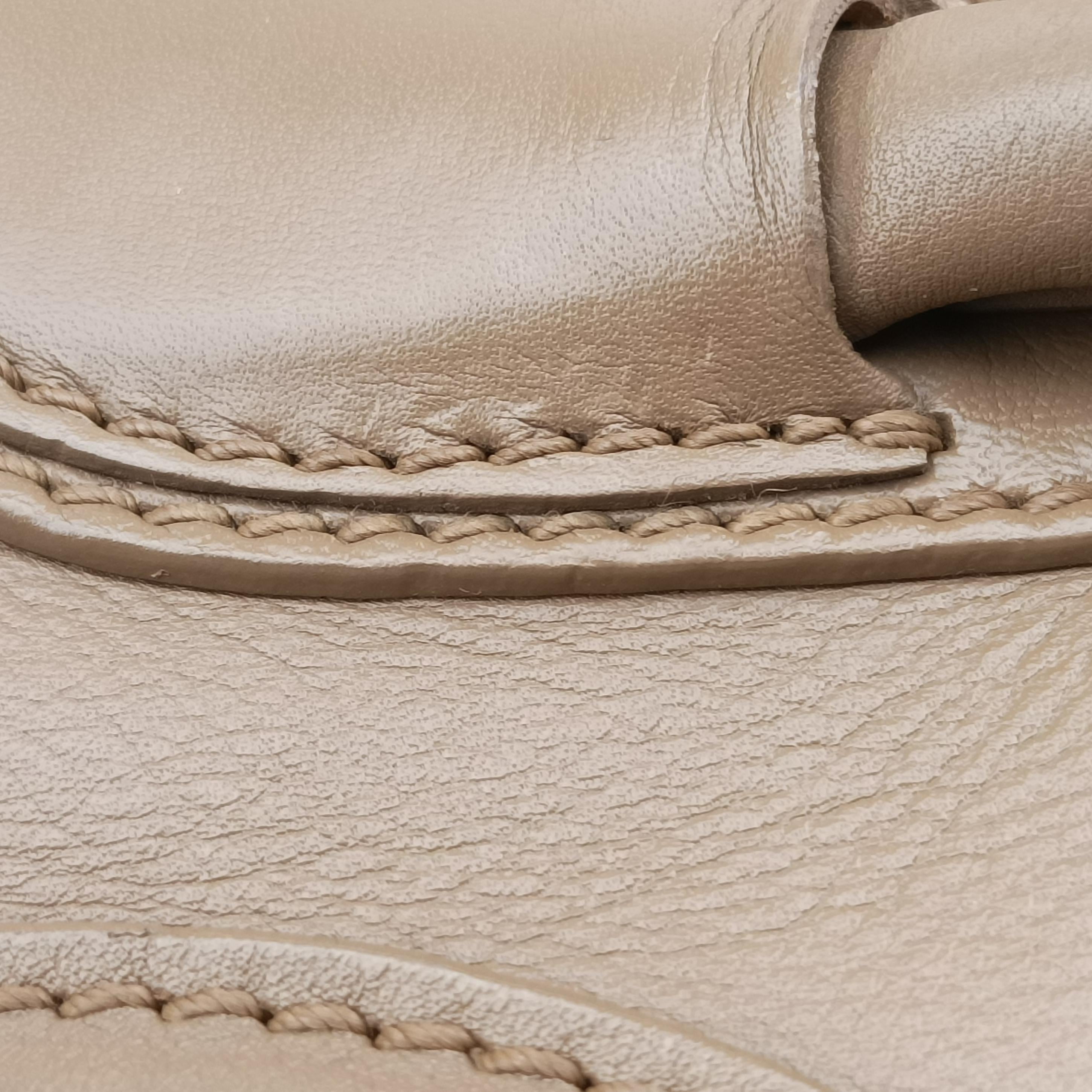 Pre-owned Celine luggage mini shopper Beige Leather  handbag | stylenewstar