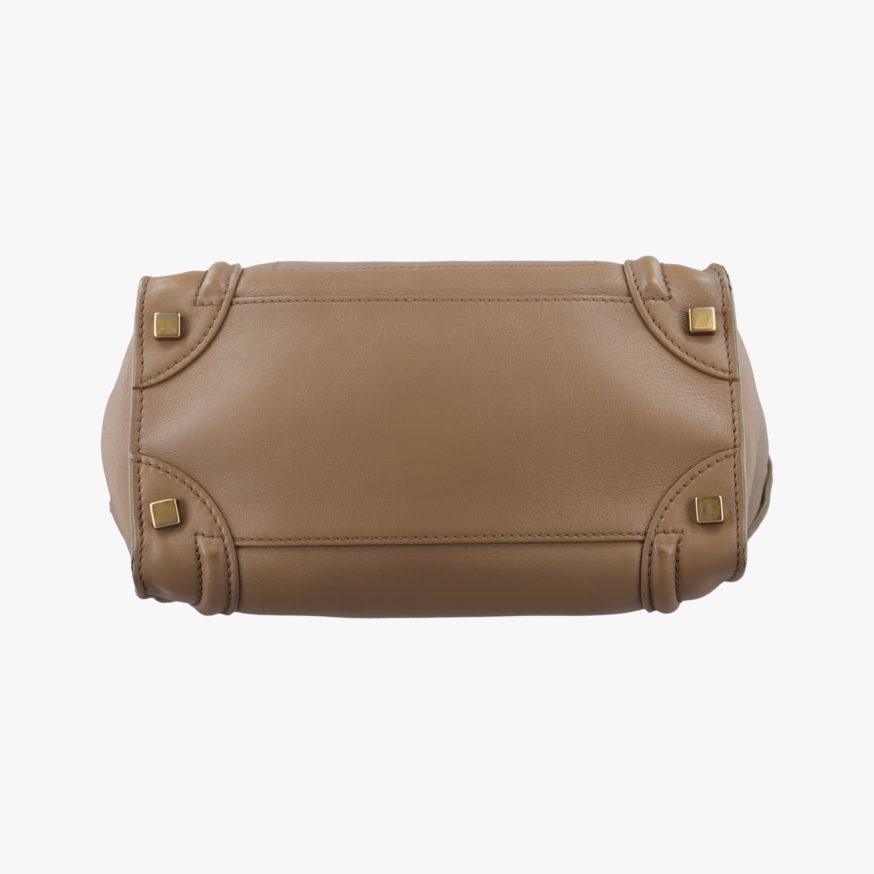 Pre-owned Celine luggage mini shopper Beige Leather  handbag | stylenewstar