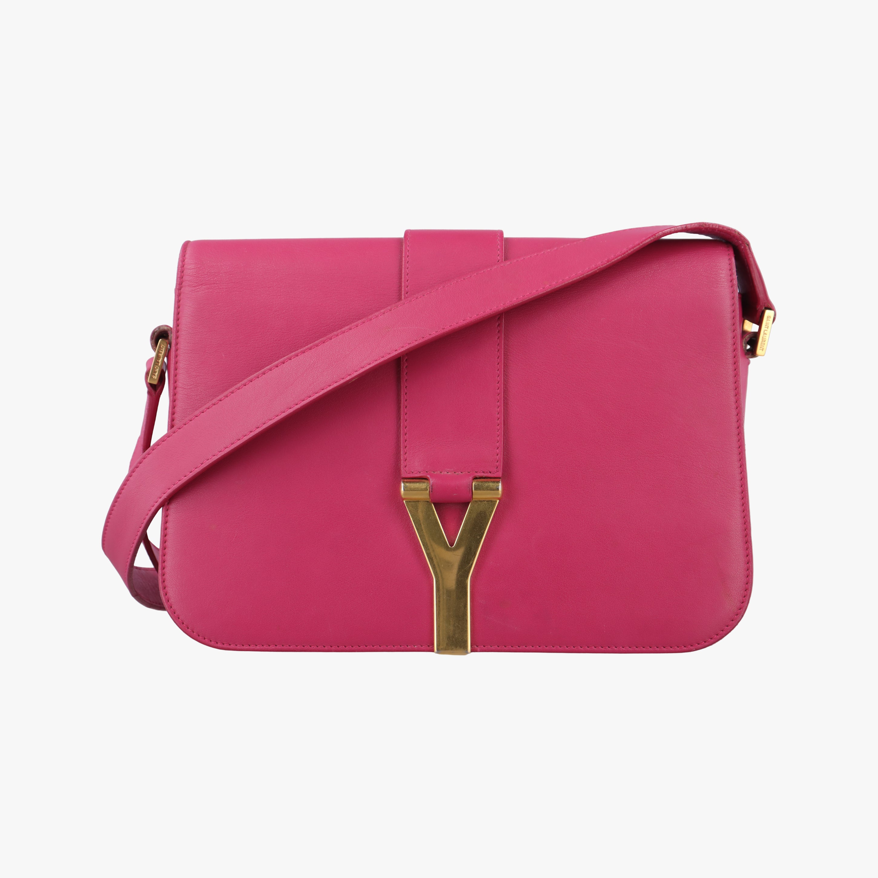 Pre-owned Yves Saint Laurent Y Ligne Pink Leather 311214 shoulderbag | stylenewstar