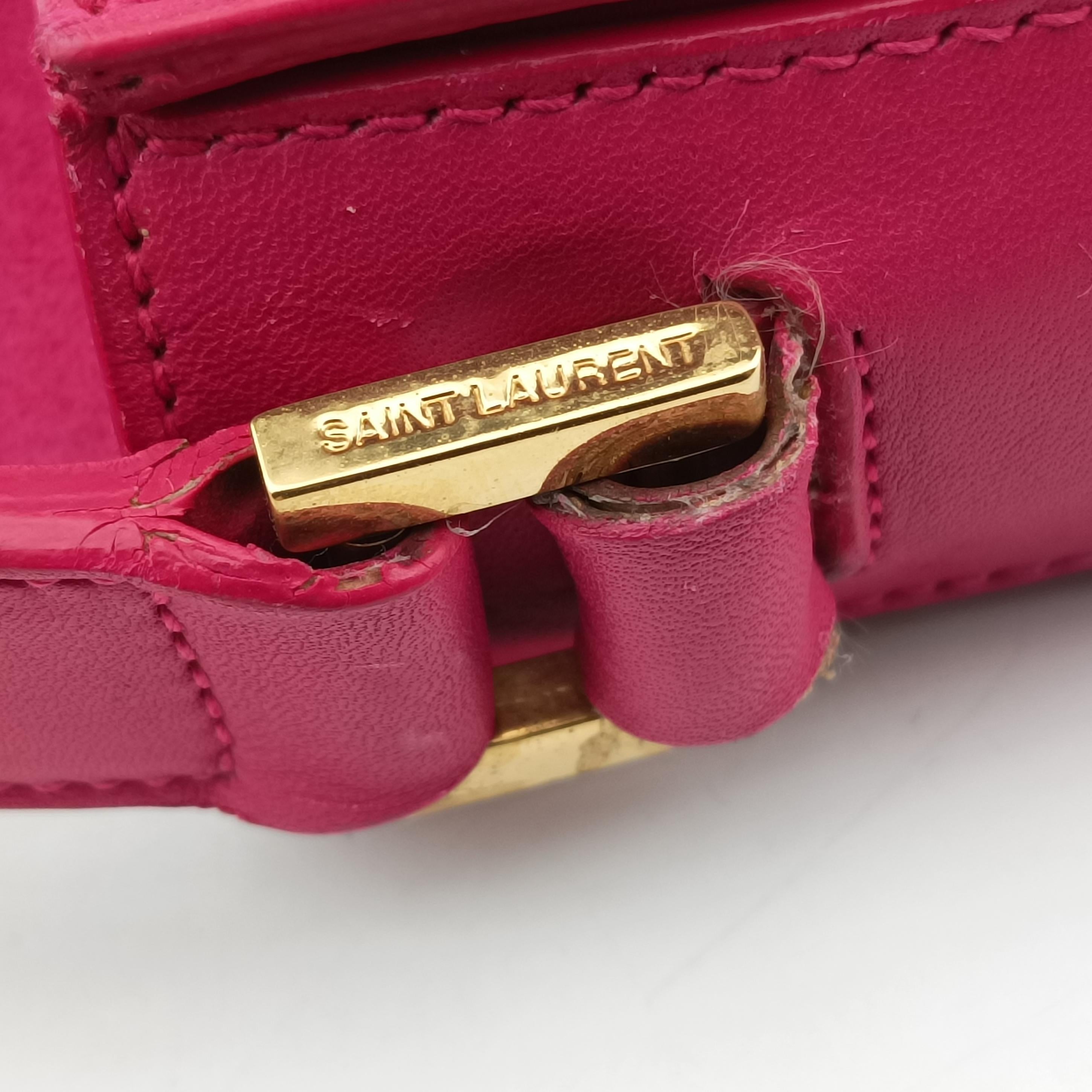Pre-owned Yves Saint Laurent Y Ligne Pink Leather 311214 shoulderbag | stylenewstar