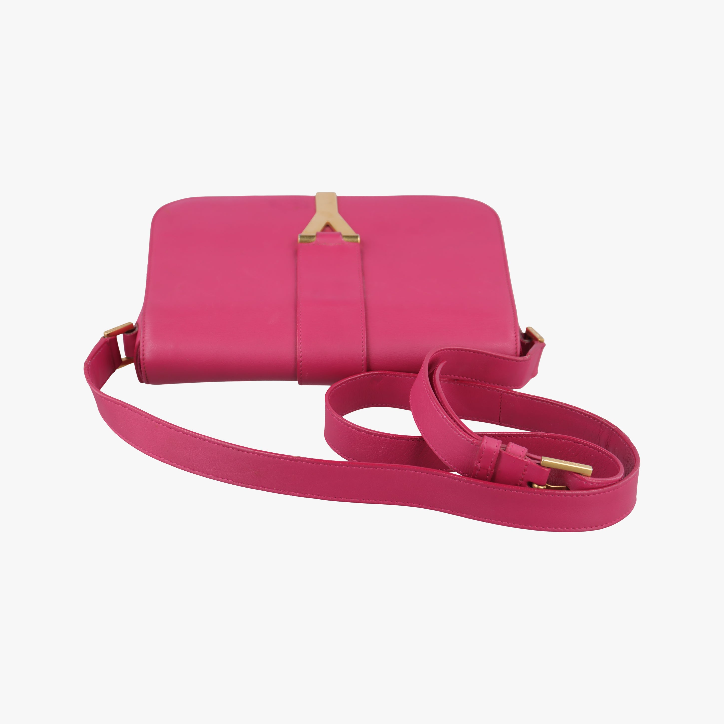 Pre-owned Yves Saint Laurent Y Ligne Pink Leather 311214 shoulderbag | stylenewstar