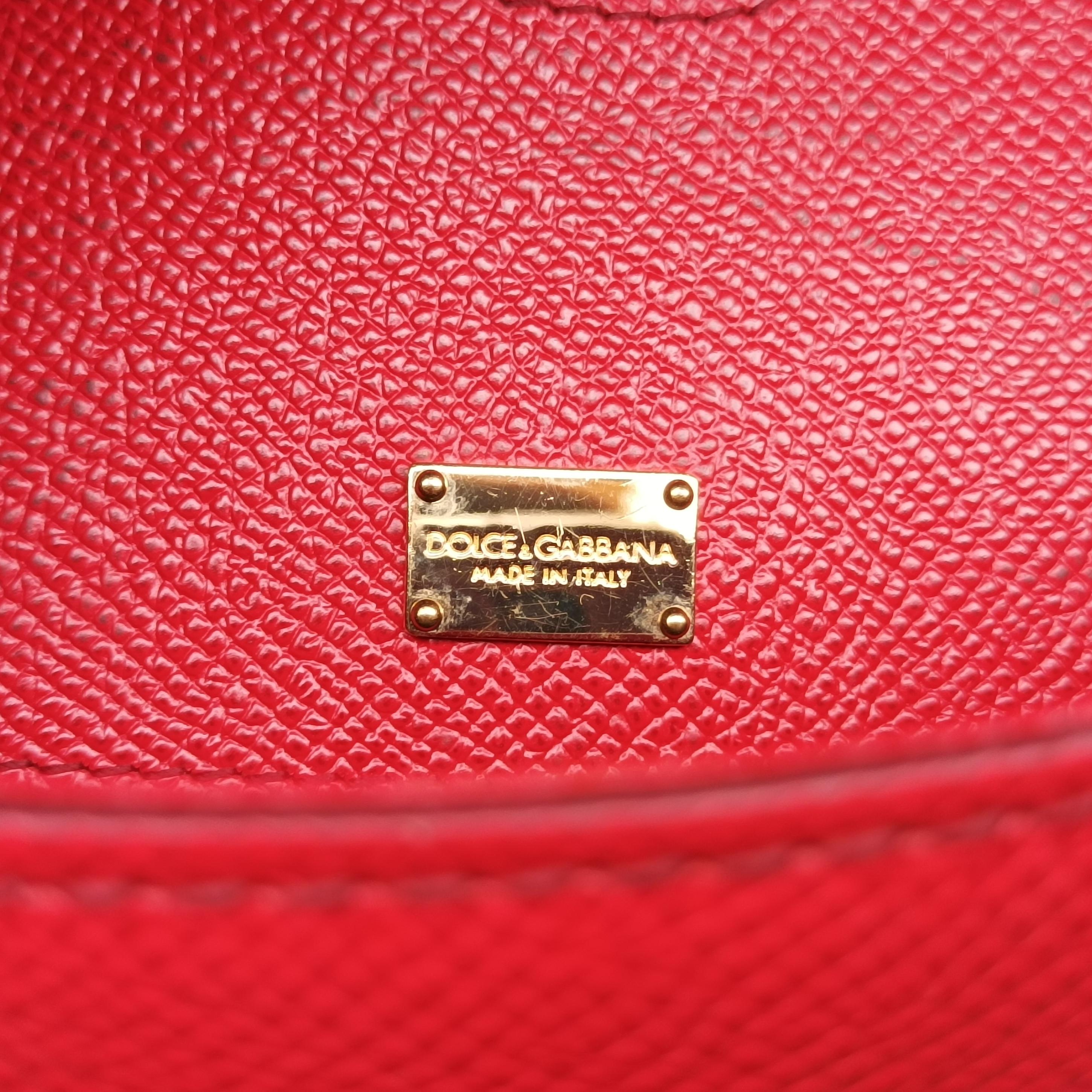 Secondhand Dolce & Gabbana SICILY Red Leather  handbag | stylenewstar